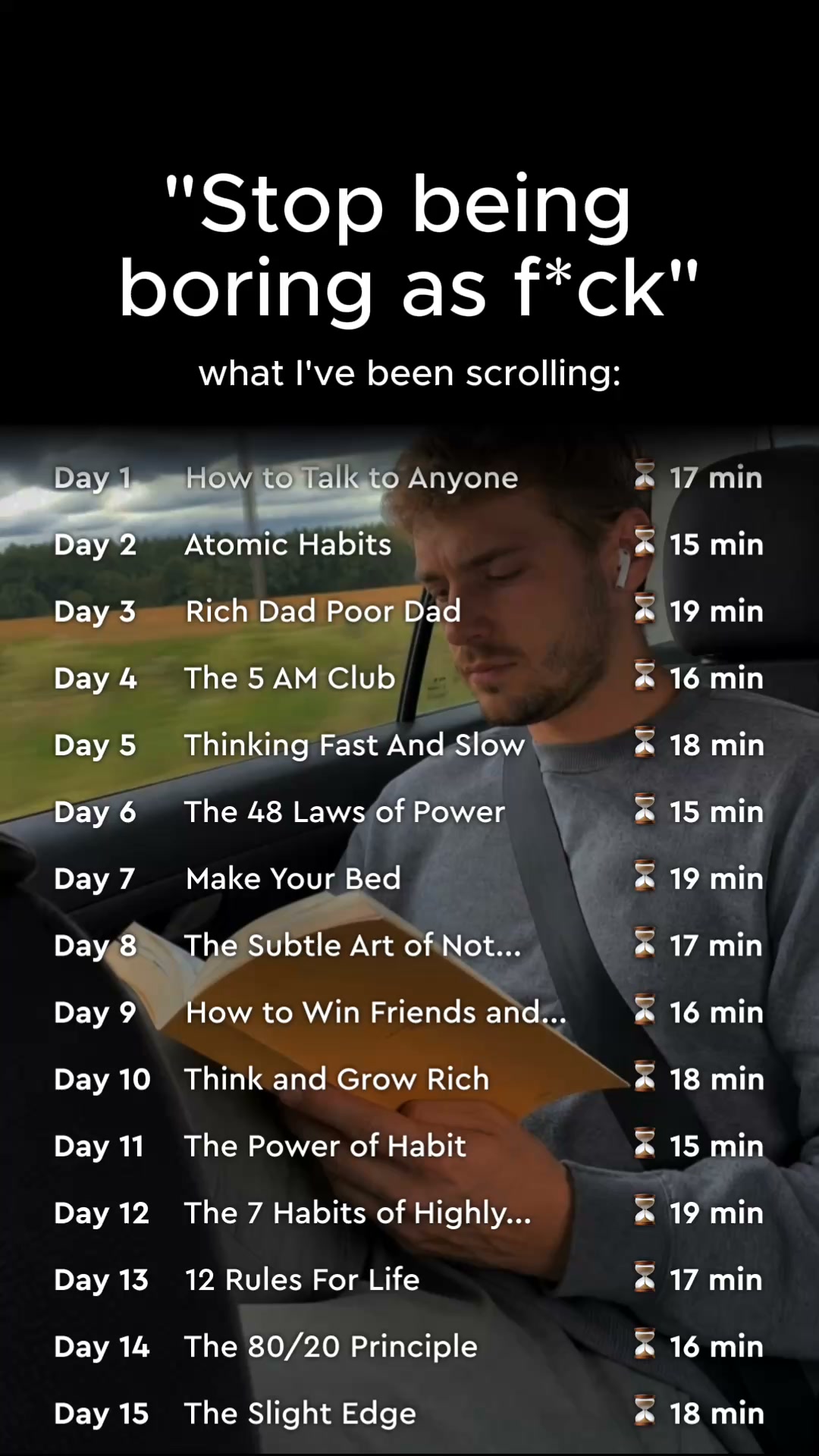 Blinkist Facebook ad: Stop Being Boring As F*ck With Blinkist, The App Apple…