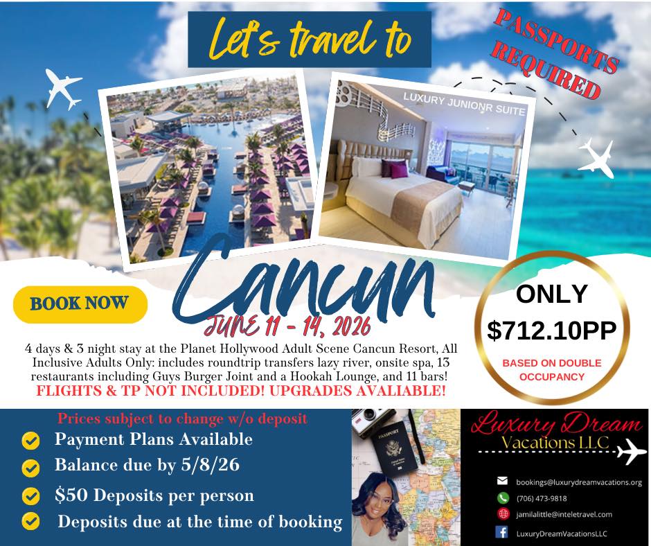 Luxury Dream Vacations LLC Facebook ad: Cousins Trip, Couples Trip, Solo Trip, Guys Trip…