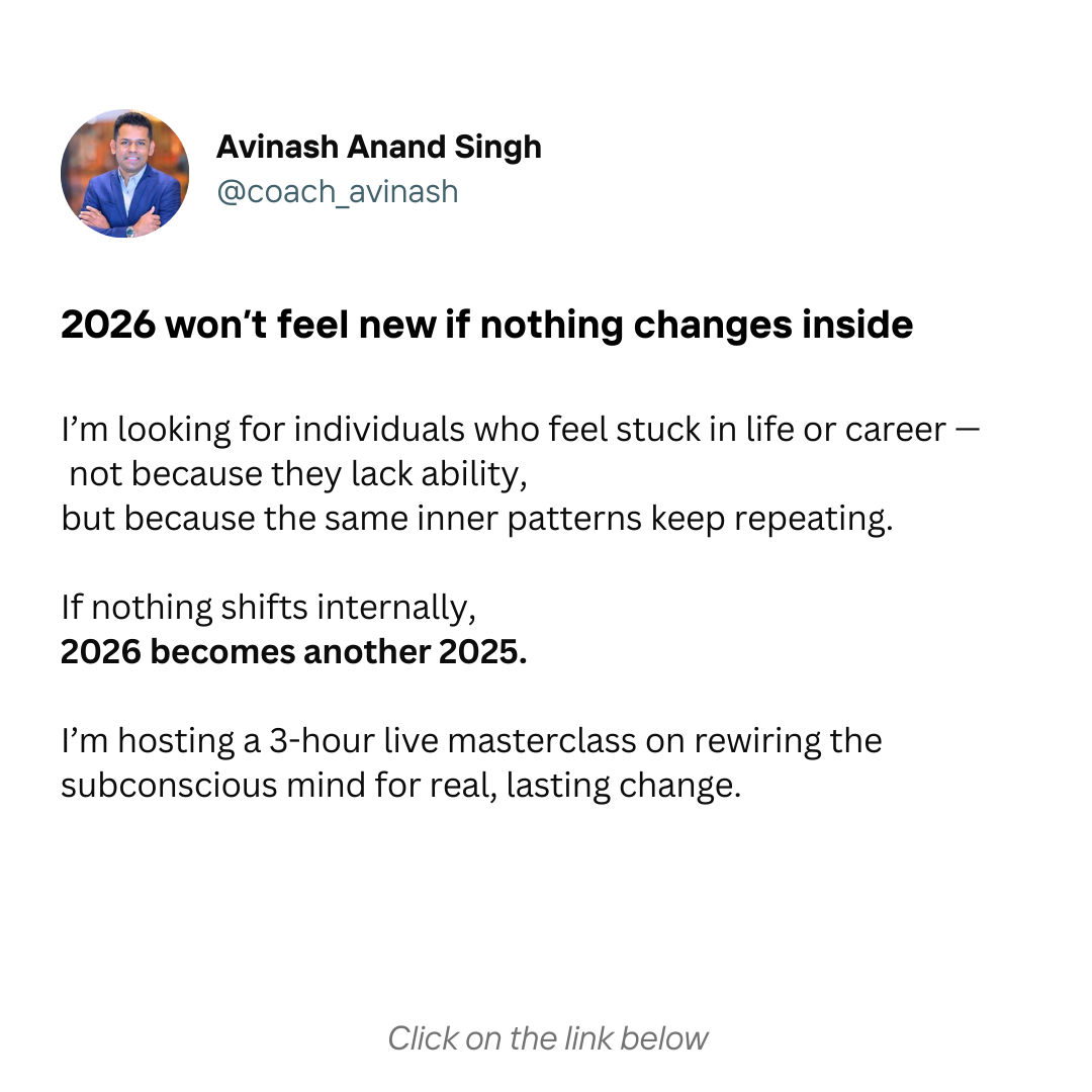 Avinash Anand Singh Facebook ad: Shatter all Negative thoughts by Reprogramming your…