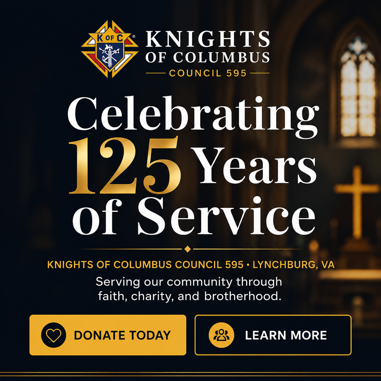 KofC Council 595 Facebook ad: For 125 years, Knights of Columbus Council 595…