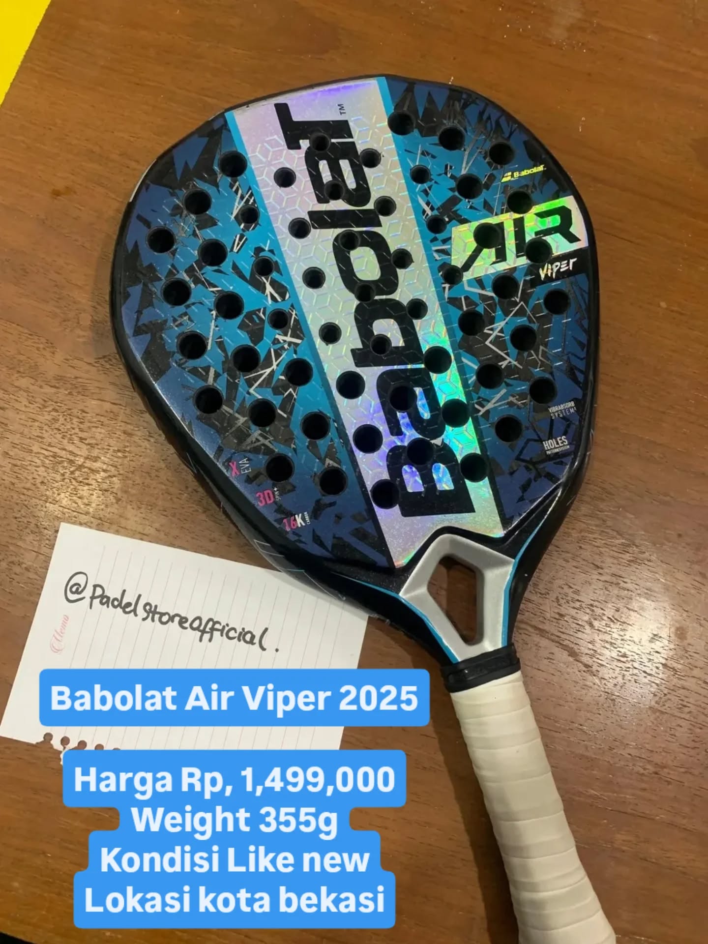 padelstore.official Facebook ad: Babolat Air Viper 2025