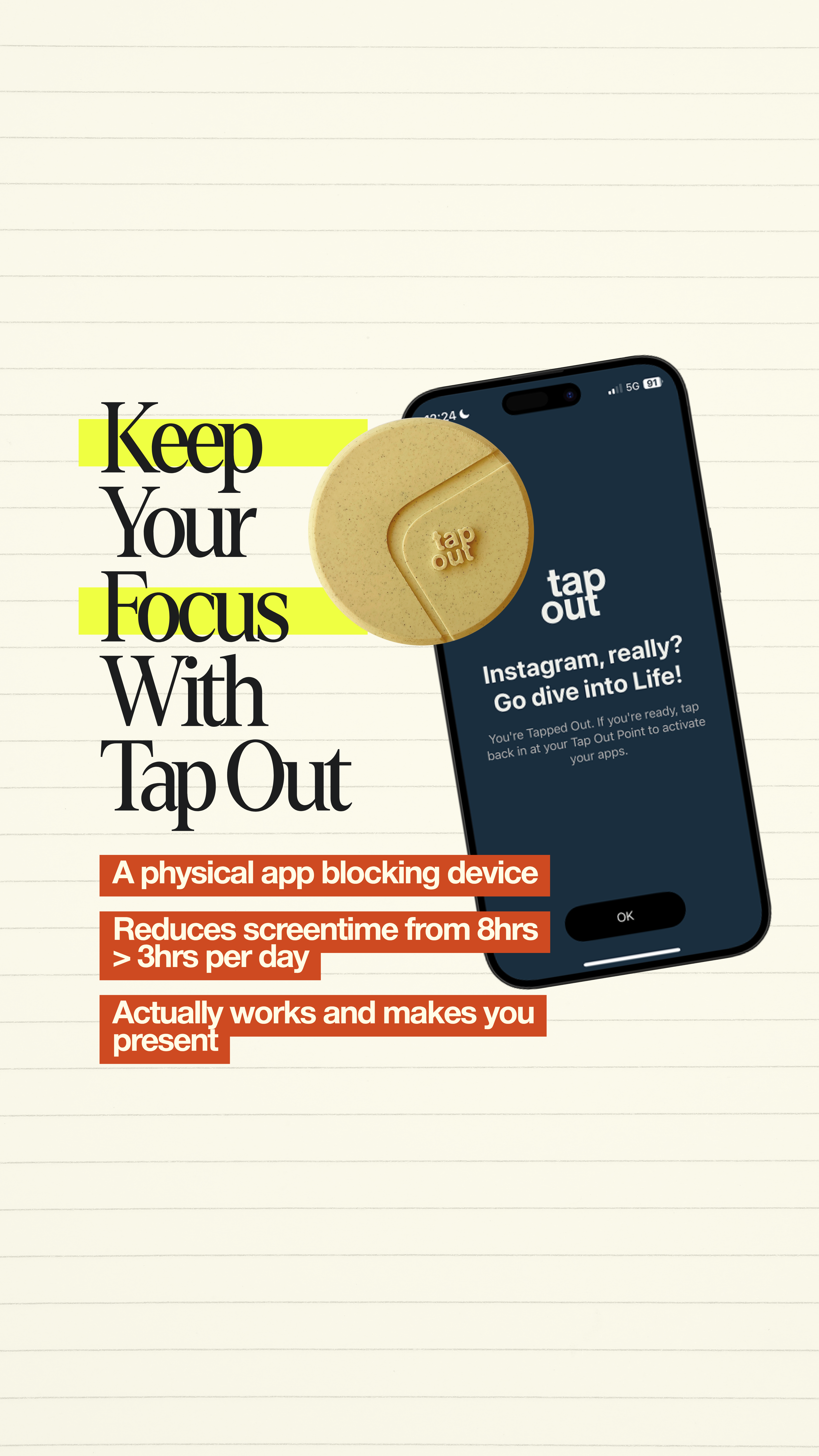 Tap Out Facebook ad