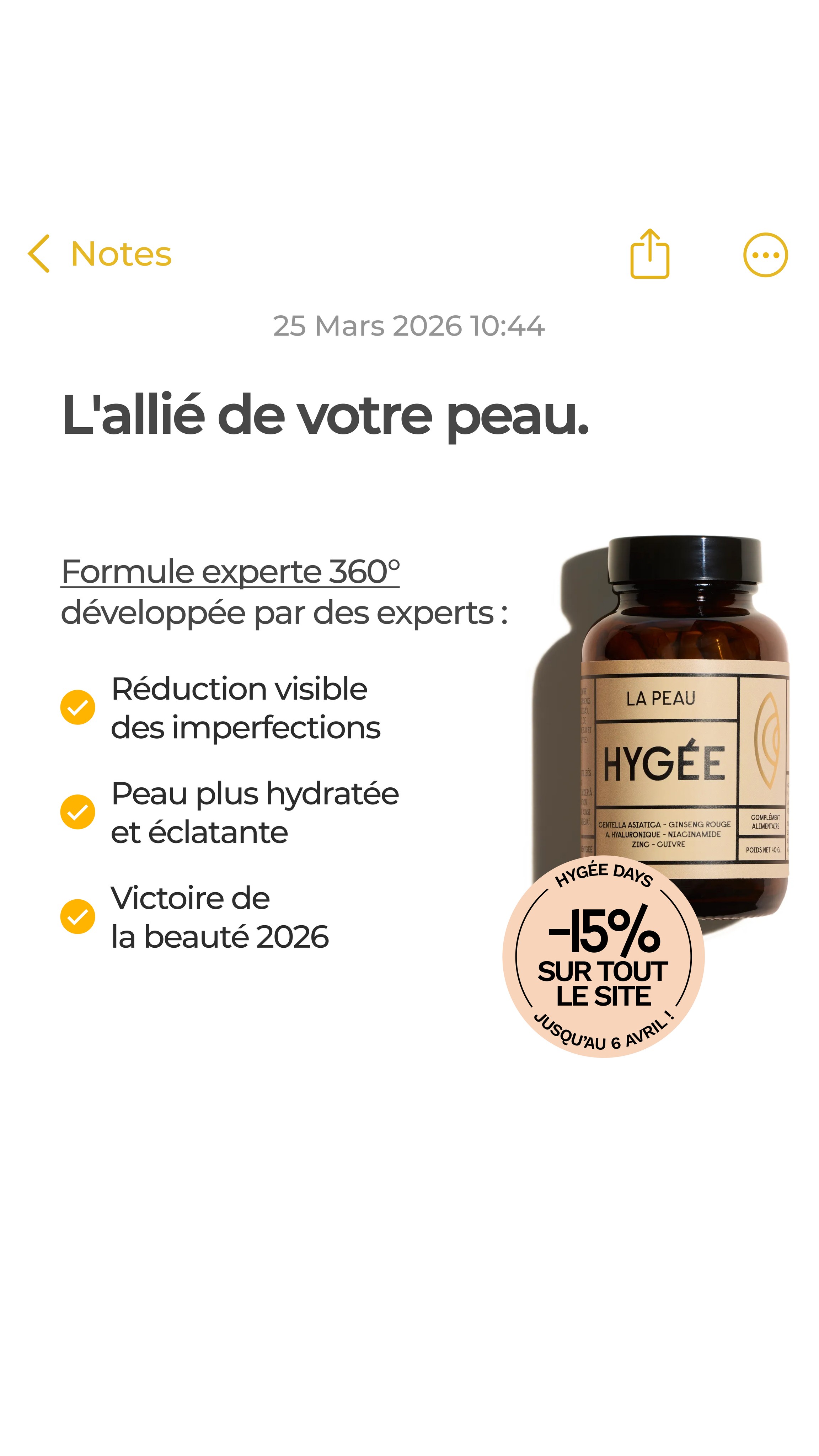 HYGÉE Facebook ad