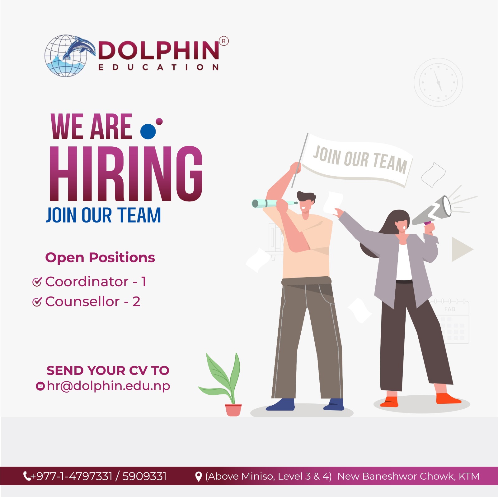 Dolphin Education- New Baneshwor Facebook ad: ๐๐๐ง๐ ๐ฒ๐จ๐ฎ๐ซ ๐๐ ๐๐ญ ๐ก๐ซ@๐๐จ๐ฅ๐ฉ๐ก๐ข๐ง.๐๐๐ฎ.๐ง๐ฉ