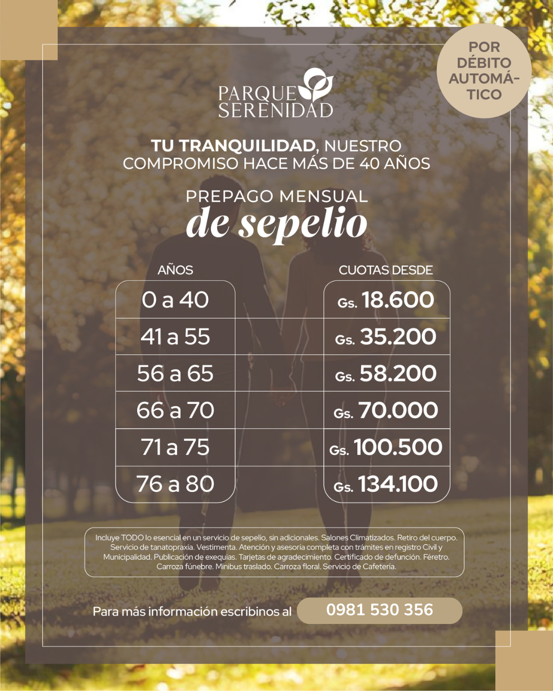 Parque Serenidad Facebook ad