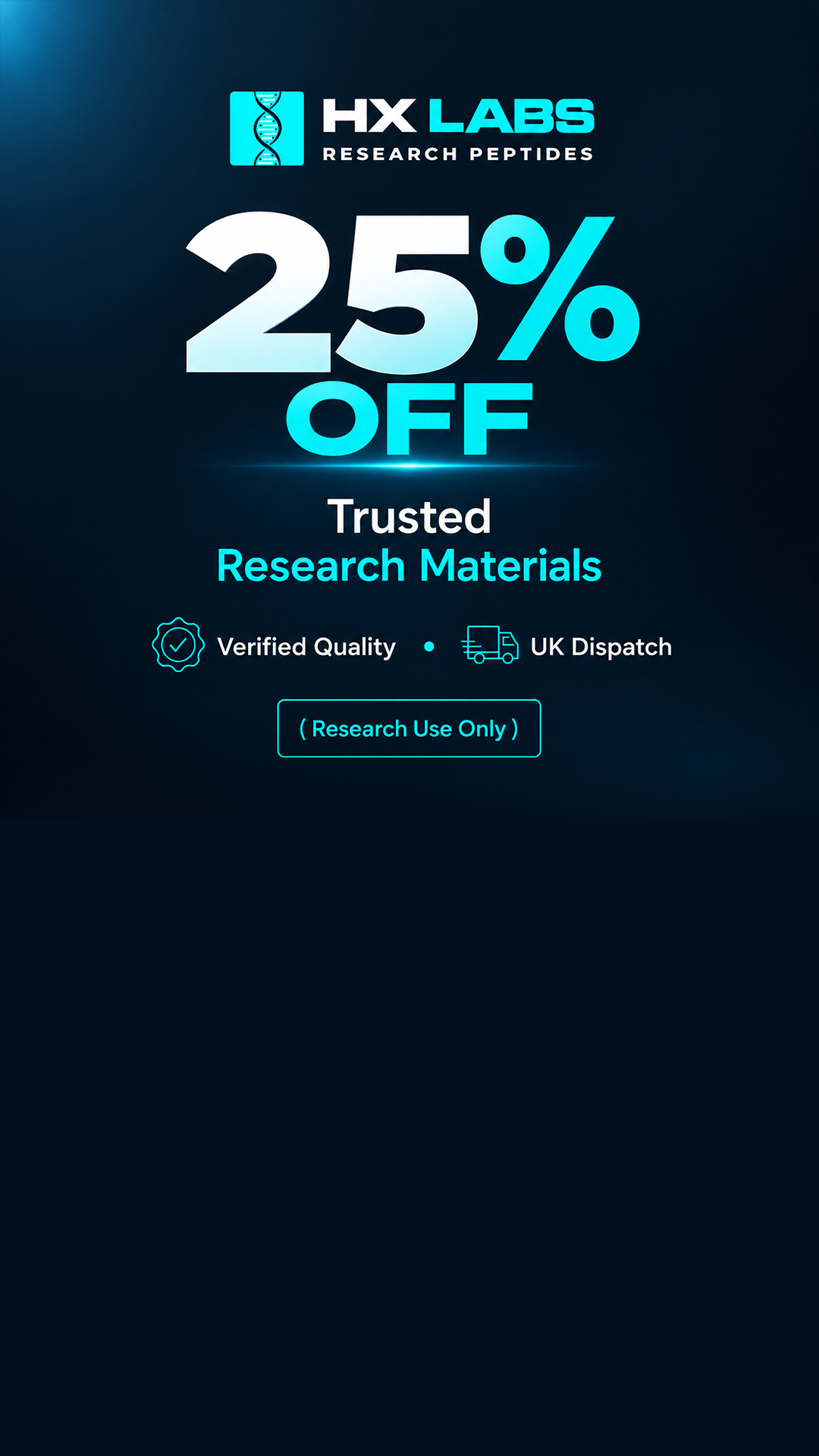 HX Research Facebook ad: Research Grade Materials
