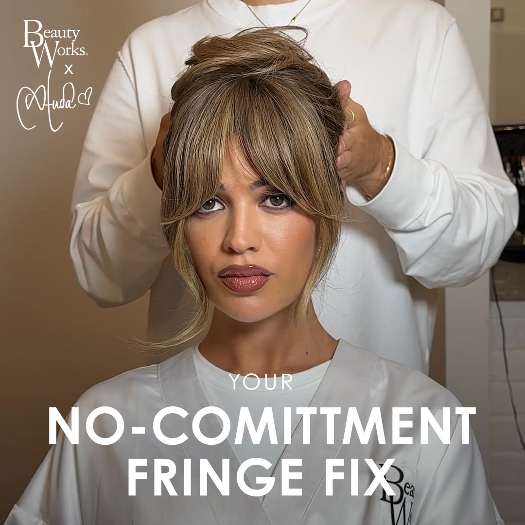 Beauty Works Luxury Hair Extensions Facebook ad: No Salon Needed, Just Bangs