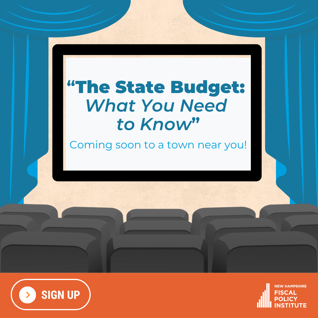New Hampshire Fiscal Policy Institute Facebook ad: Sign up to attend an NHFPI event near you