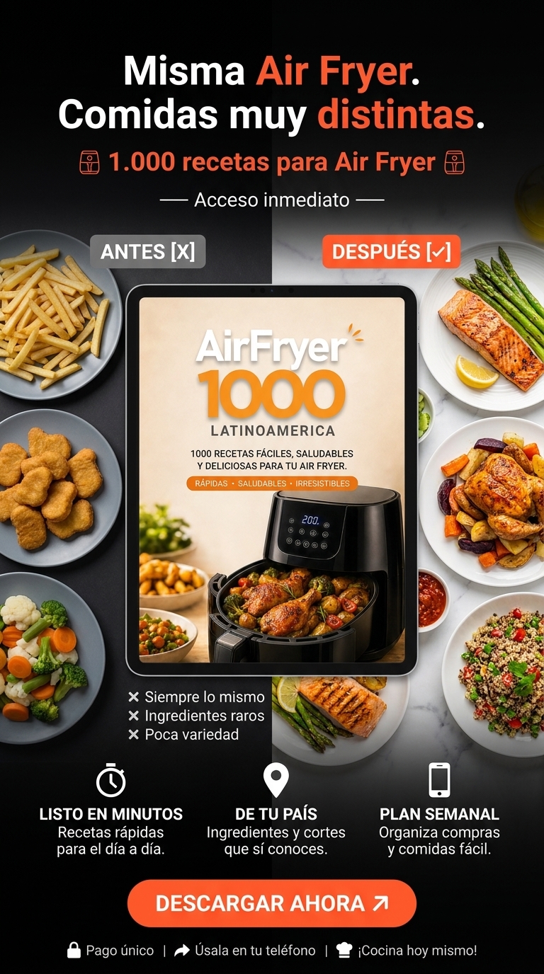 AirFryer1000 Facebook ad: 1.000+ Recetas para tu Air Fryer