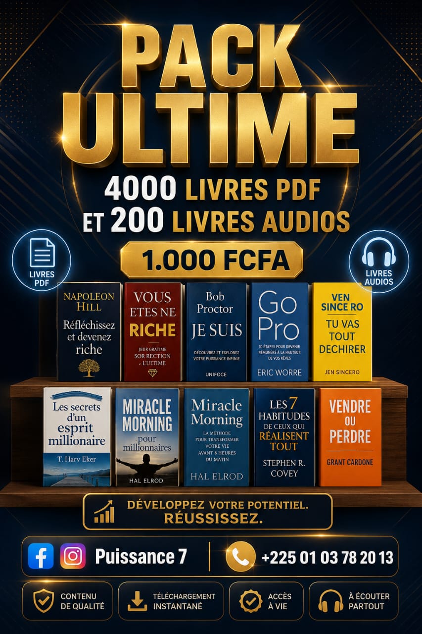 P7 Facebook ad: OFFRE EXCEPTIONNELLE: 4000 EBOOKS + 200 LIVRES AUDIO…
