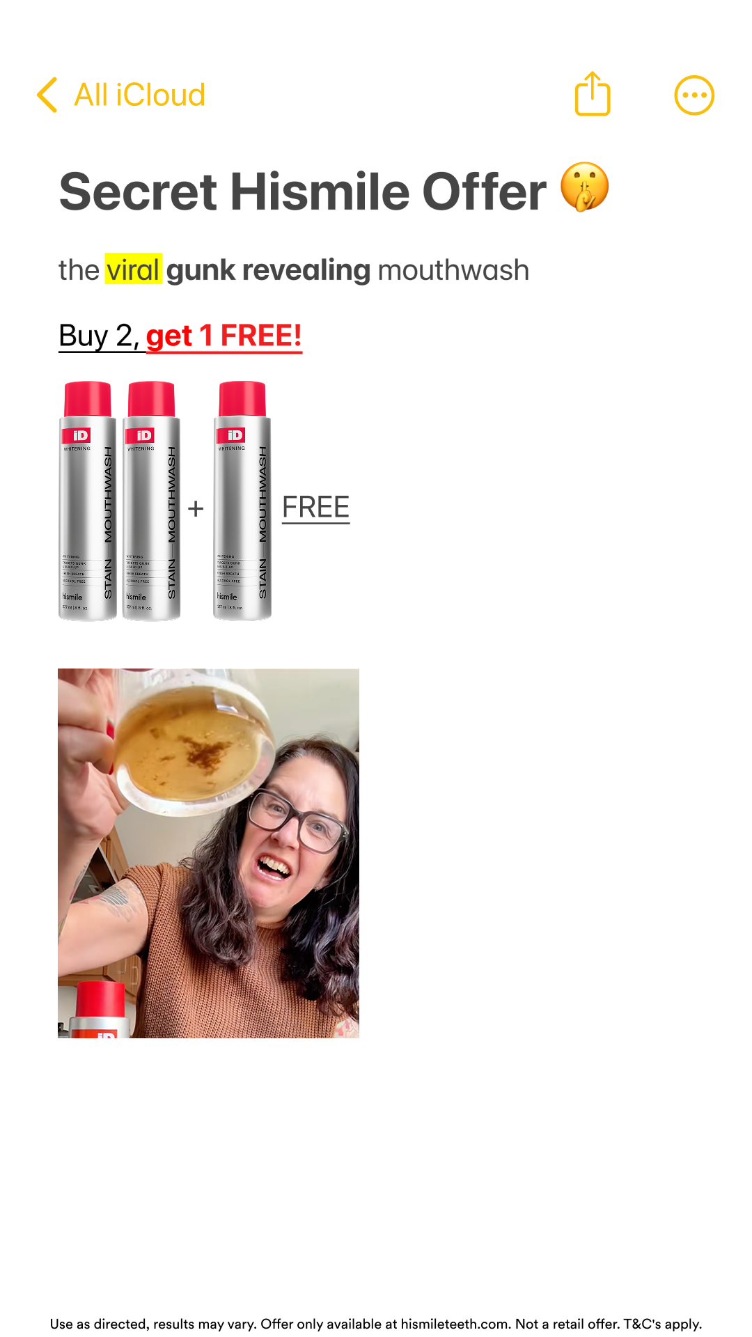Hismile Facebook ad