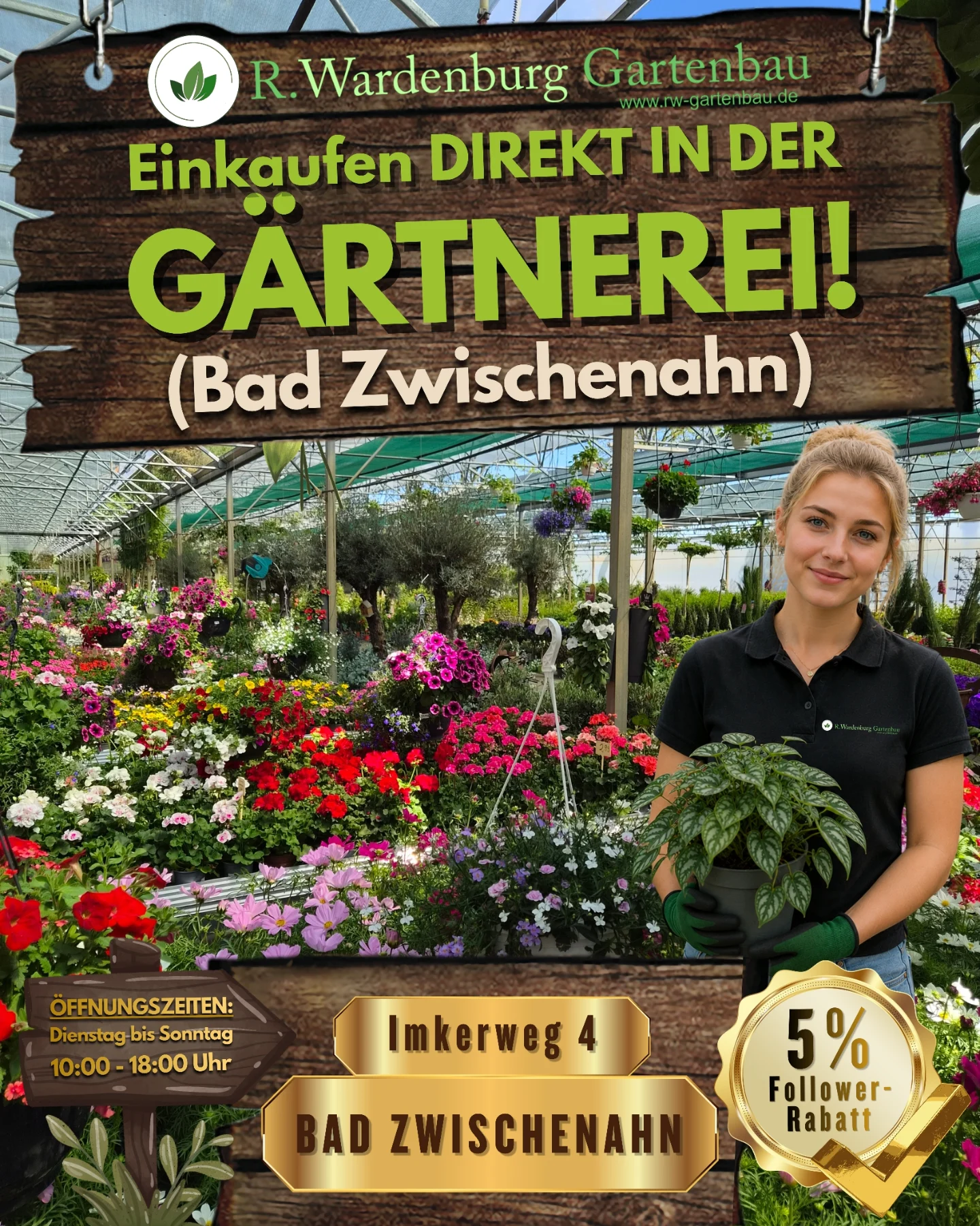 R.Wardenburg Gartenbau Facebook ad: Einkaufen DIREKT in der GÄRTNEREI - in Bad…