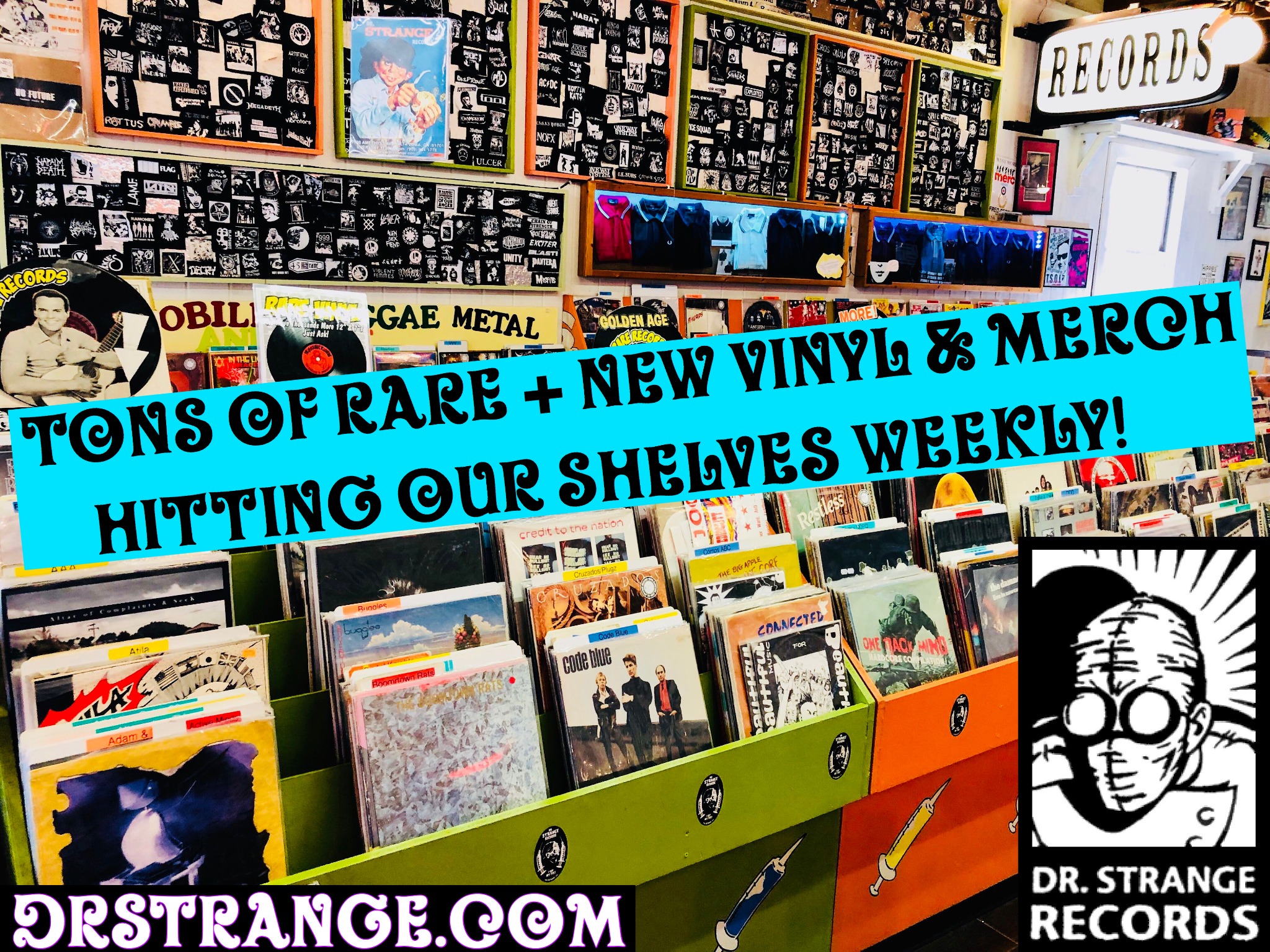 Dr. Strange Records Facebook ad: Dr. Strange Records brings you the largest selection…