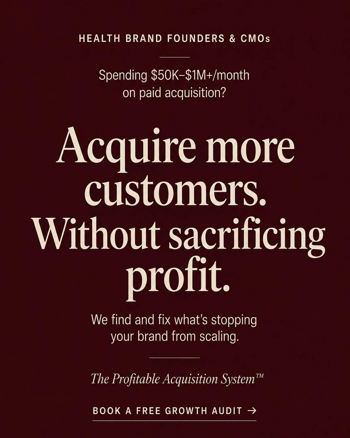 Rozee Digital Facebook ad: Scale Your Health Brand Profitably