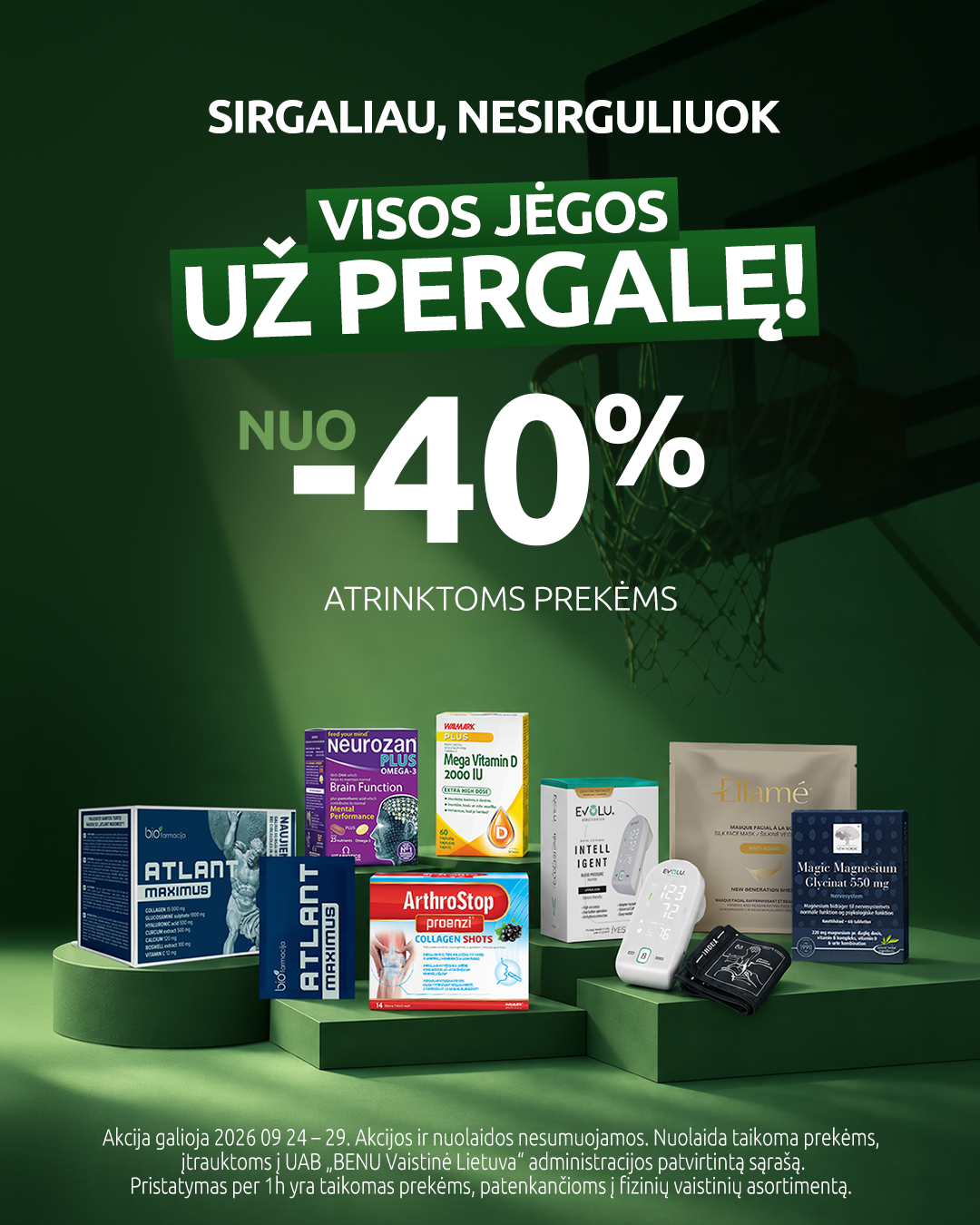BENU Vaistinė Facebook ad: Apsipirk benu.lt