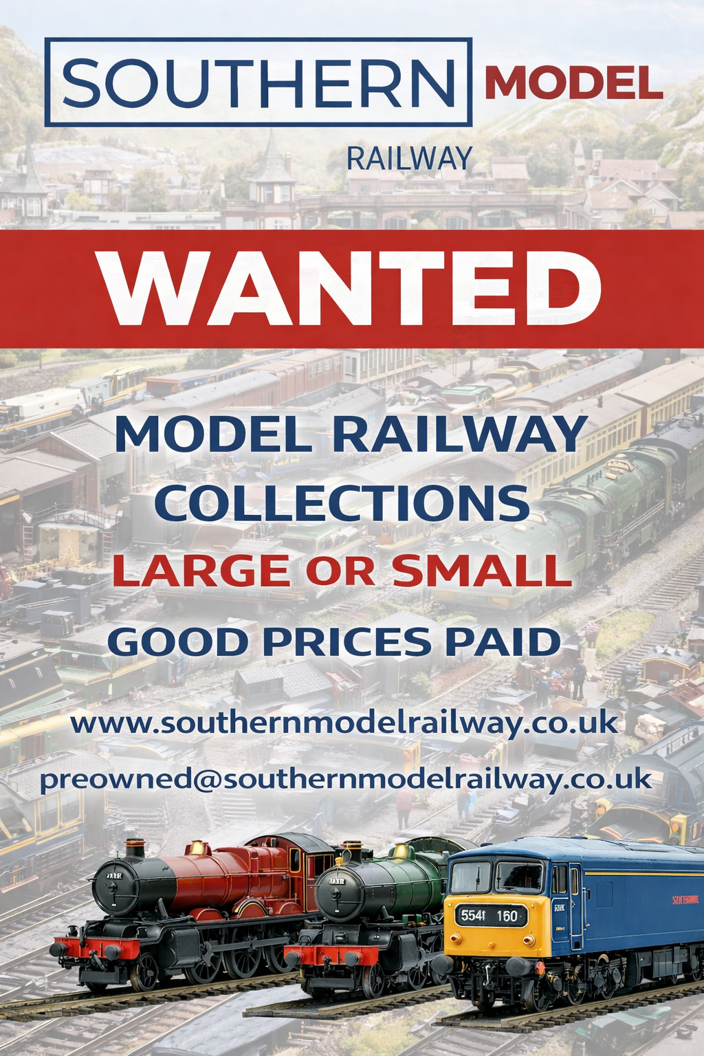 Southern Model Railway Facebook ad: WANTED: Quality pre-owned model railway items!