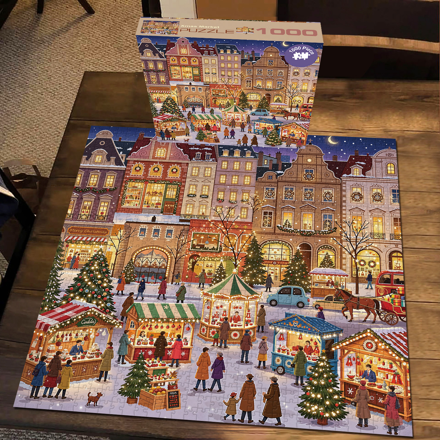 Fun-Puzzle Facebook ad: Xmas Market Jigsaw Puzzle 1000 Pieces