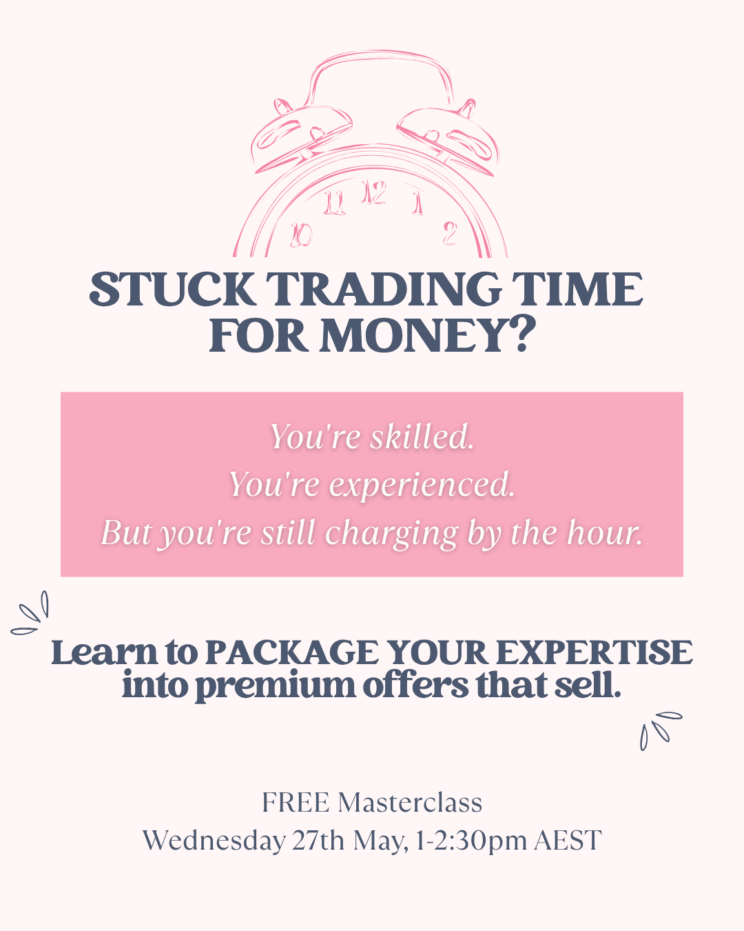 Emma McQueen Facebook ad: Stop Undercharging Yourself