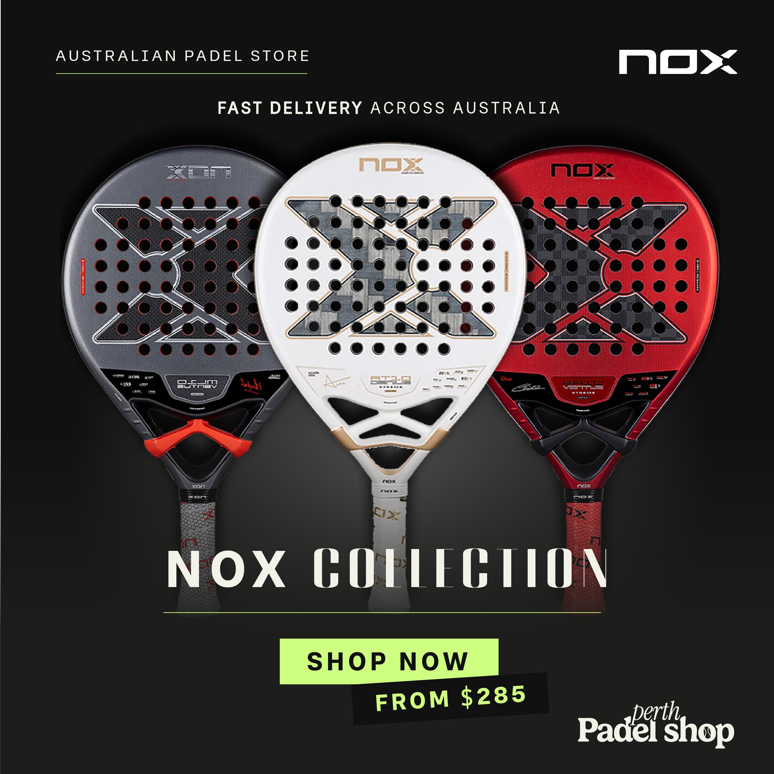 Perth Padel Shop Facebook ad: New 2026 Rackets, Shop Now