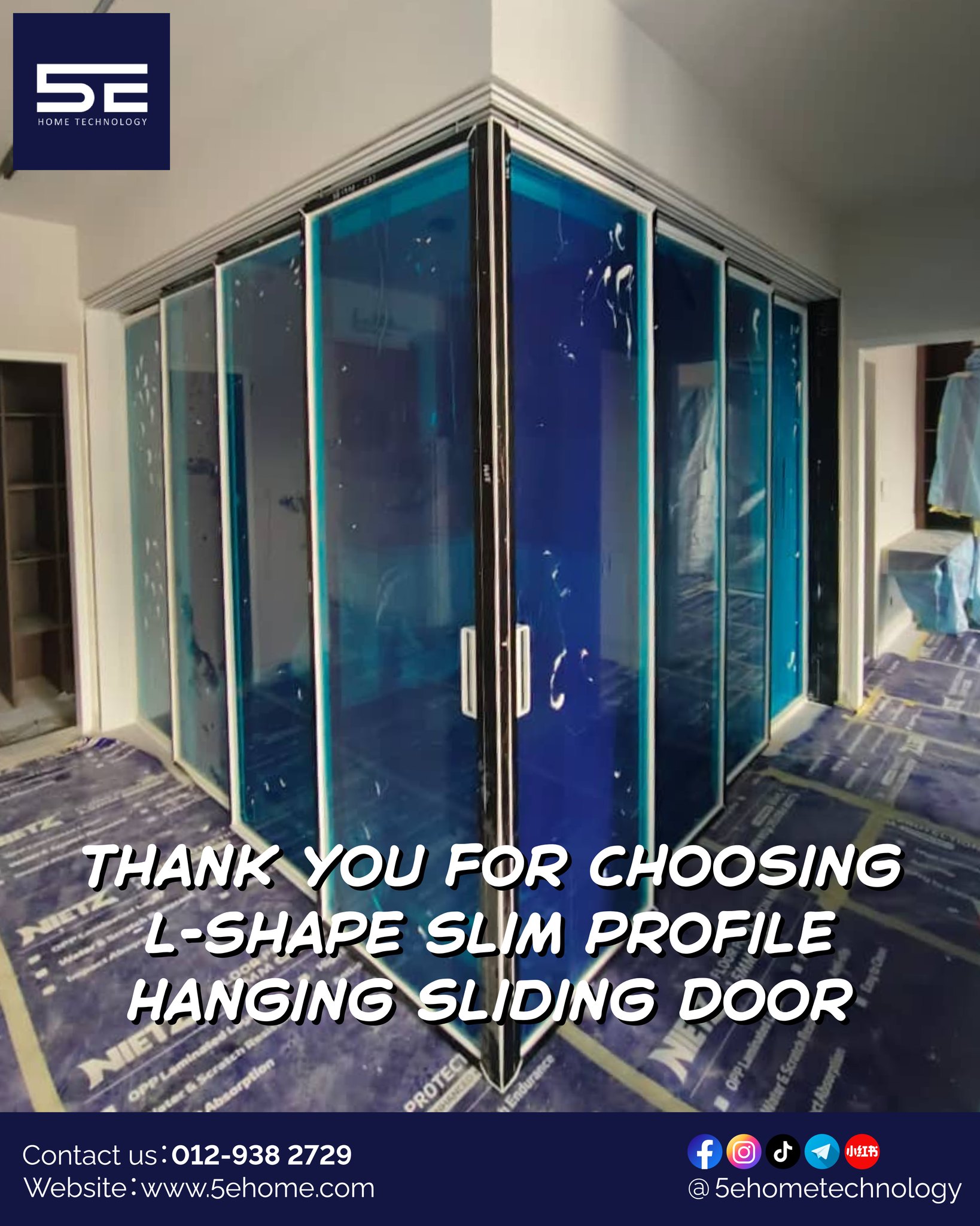 5E Home Technology - Aluminum Doors and Windows Facebook ad: Thank You for Choosing ππ ππ¨π¦πβ¦