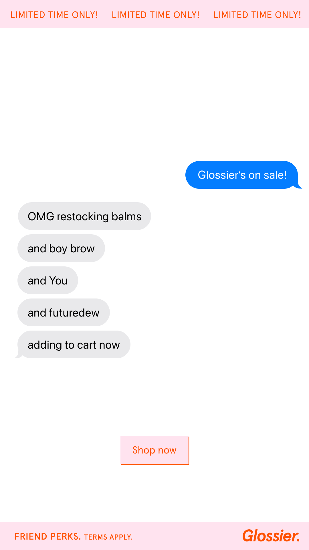 Glossier Facebook ad
