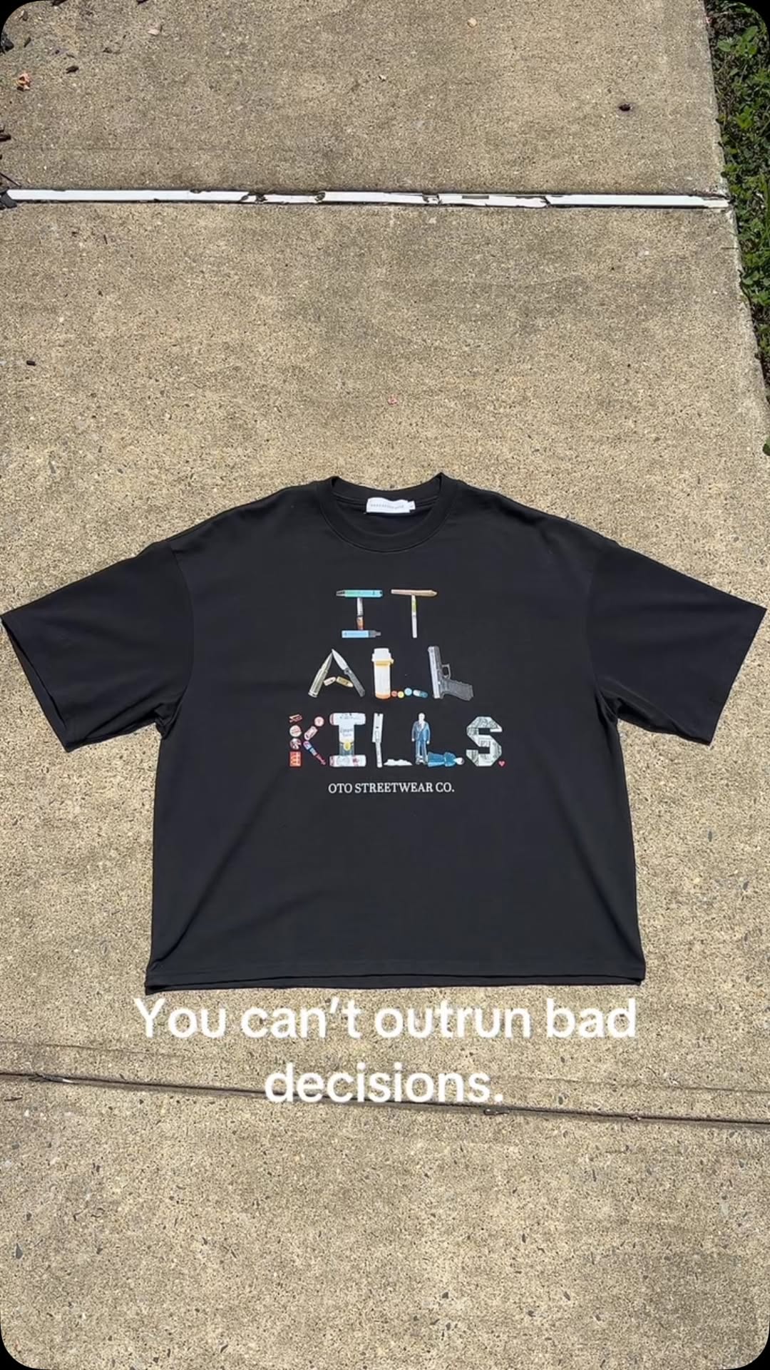 oto_streetwear Facebook ad: You can’t outrun bad decisions.