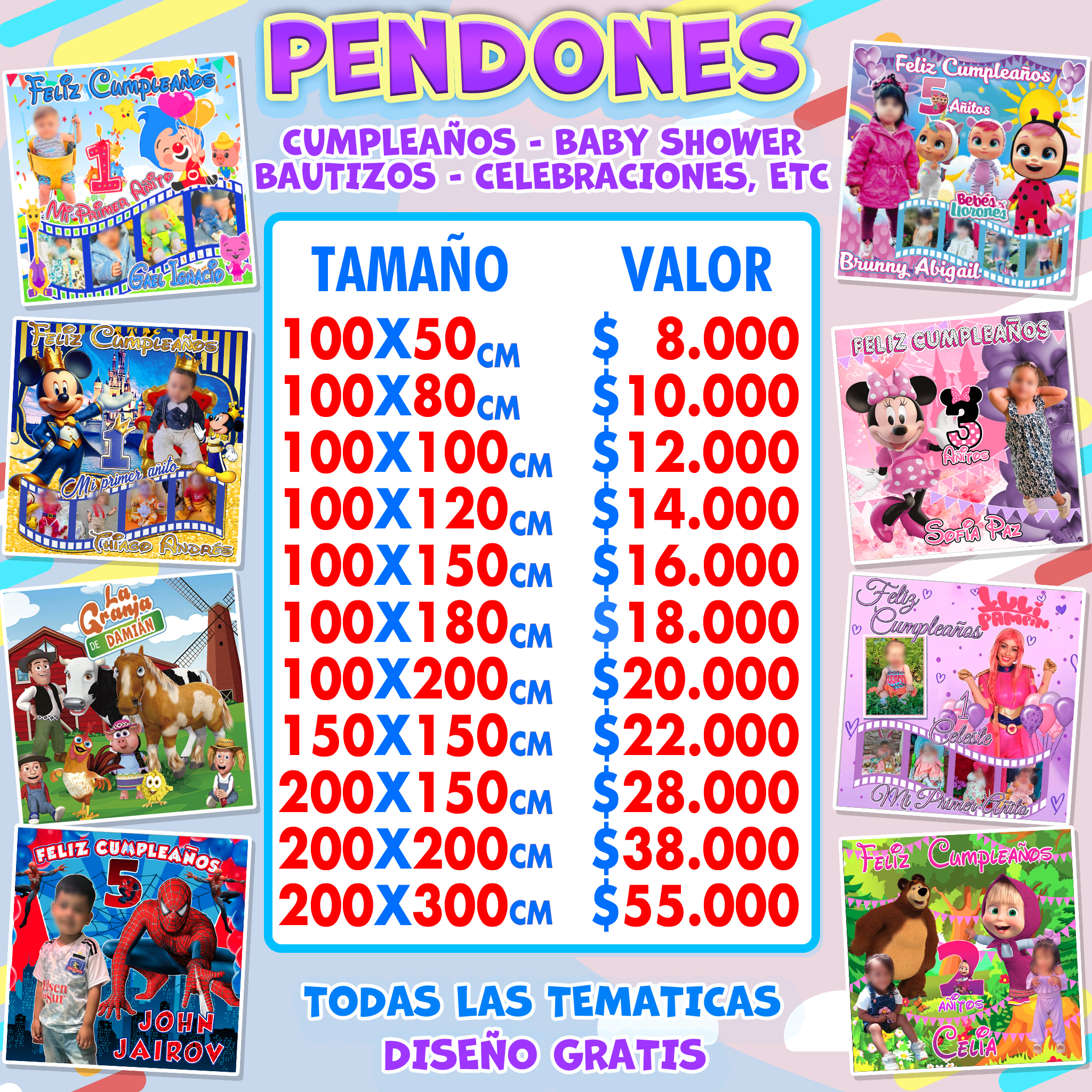 Artesil impresiones Facebook ad: Pendones para cumpleaños, Baby shower, celebraciones etc
