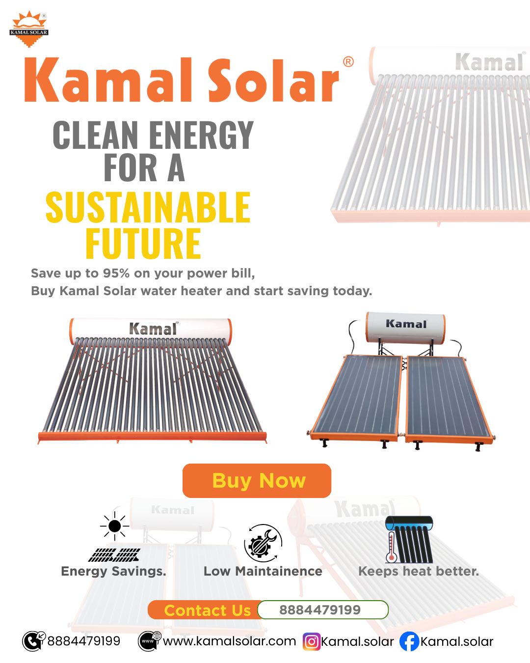 kamal.solar Facebook ad: Zero Electricity Bill Water Heaters