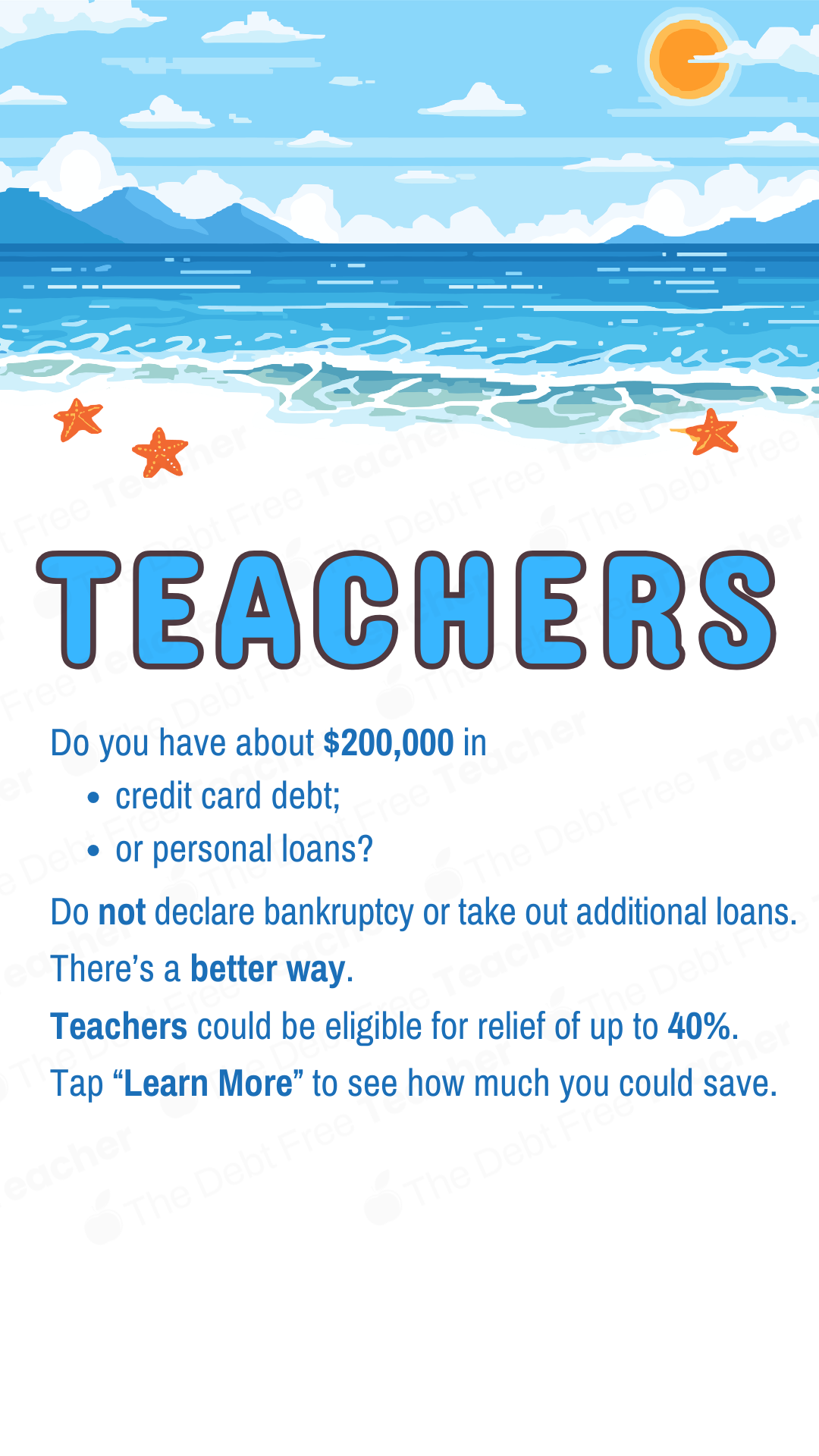 The Debt Free Teacher Facebook ad