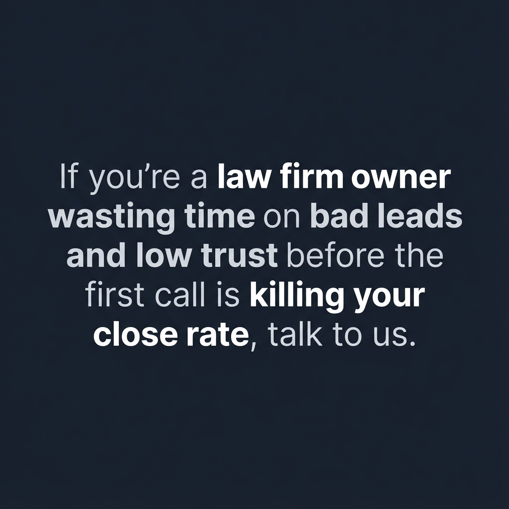 Law Marketing Zone Facebook ad: If you're a law firm owner wasting time on bad leads and…