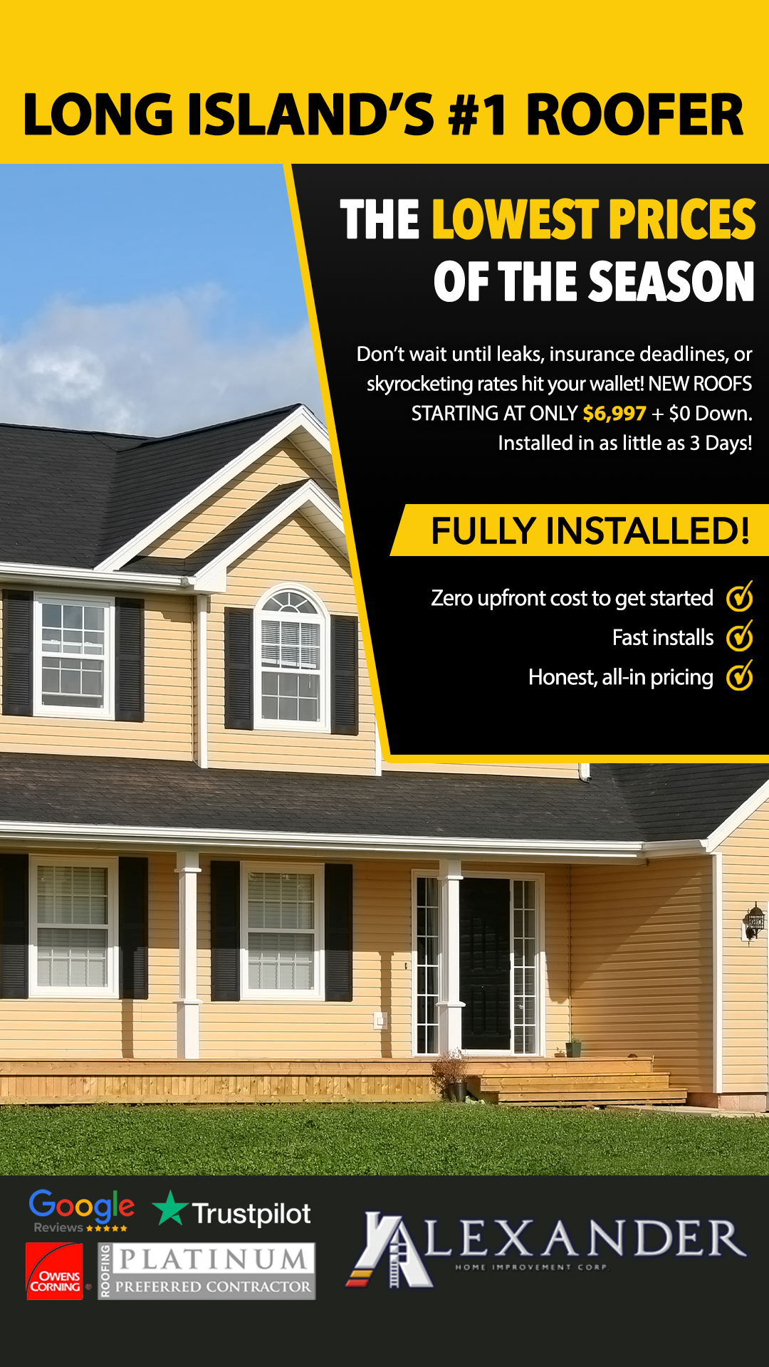 Alexander Home Improvement Corp. Facebook ad
