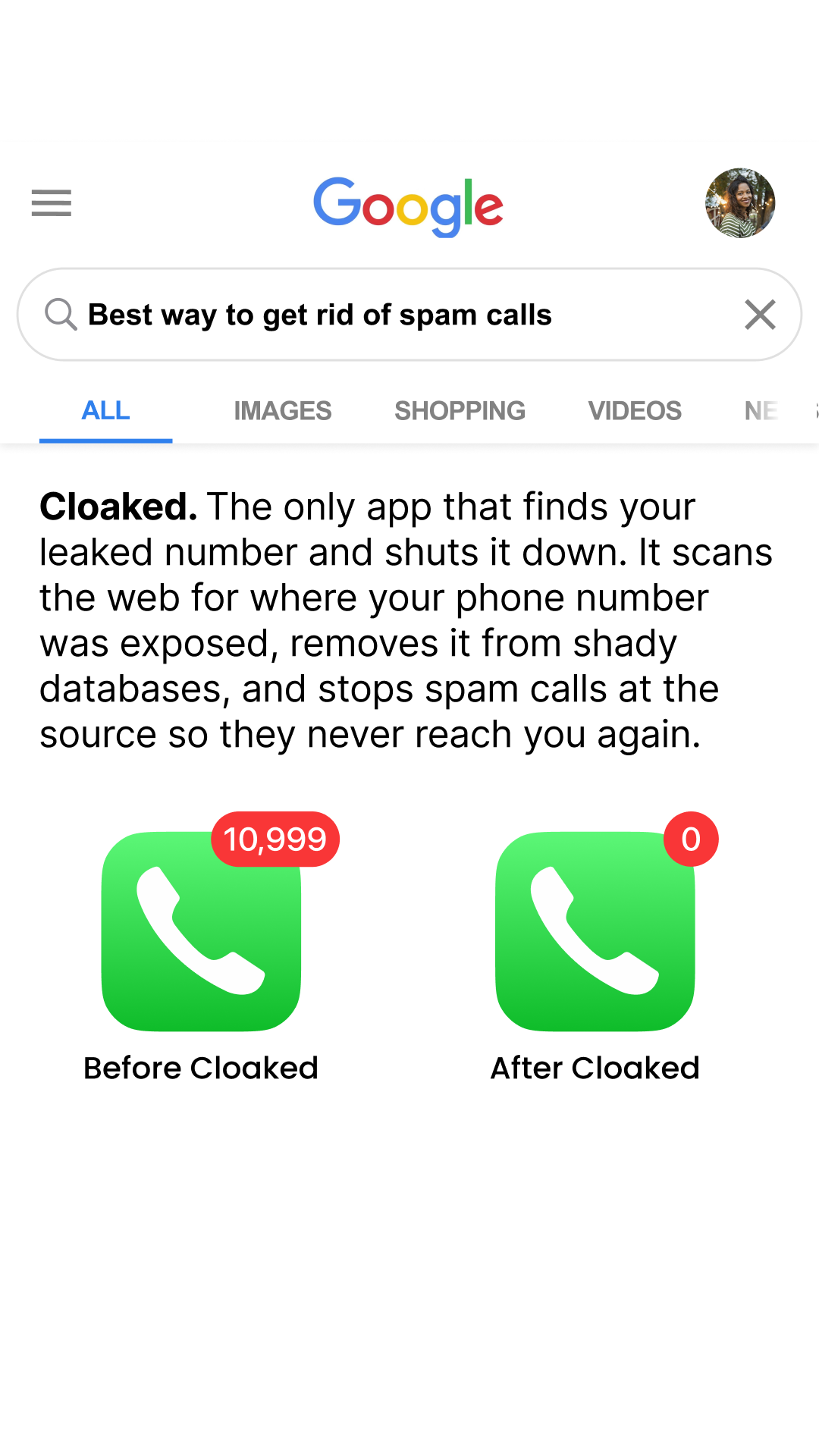 Cloaked Inc. Facebook ad