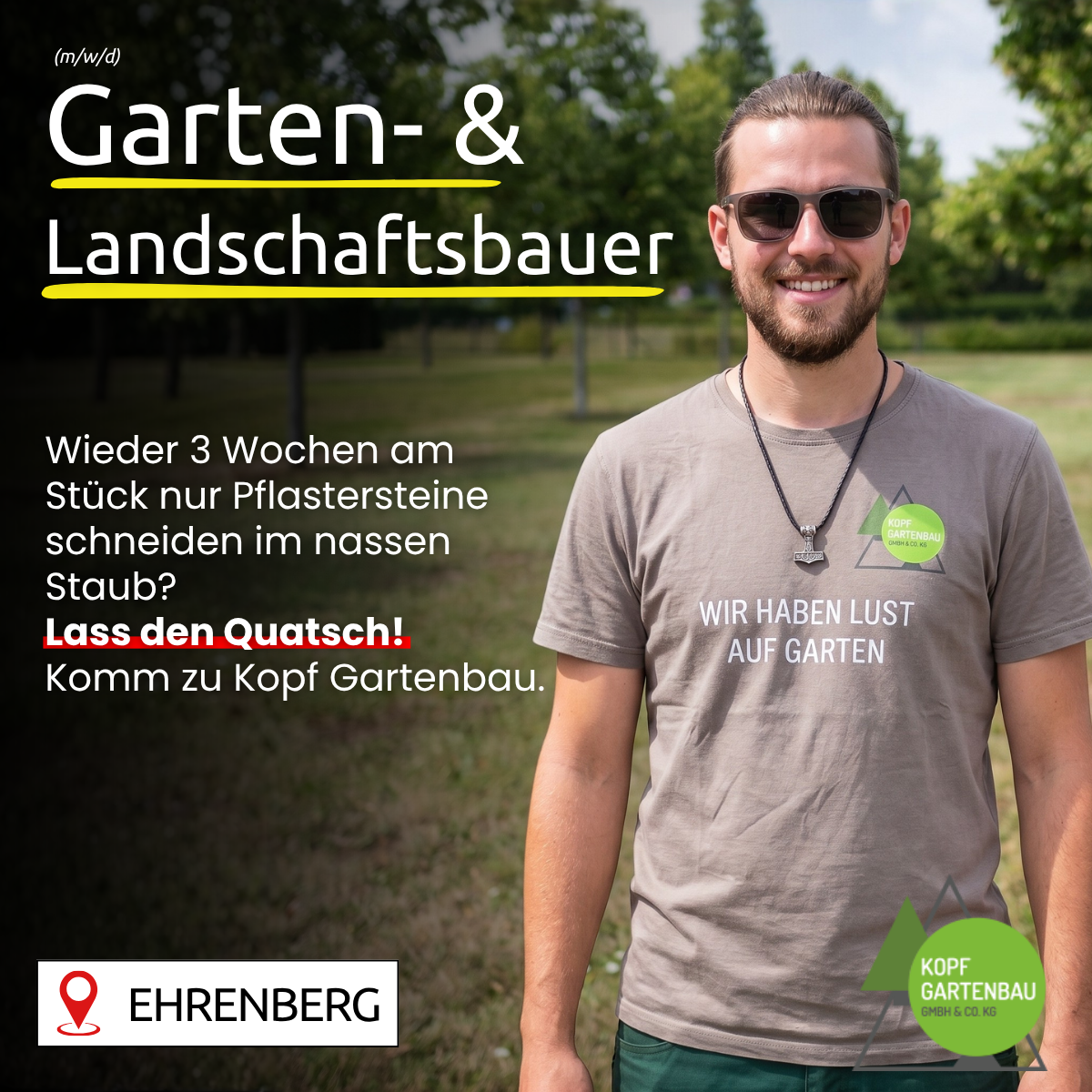 Job im Handwerk Facebook ad: Garten- und Landschaftsbauer aus Ehrenberg & Umgebung…