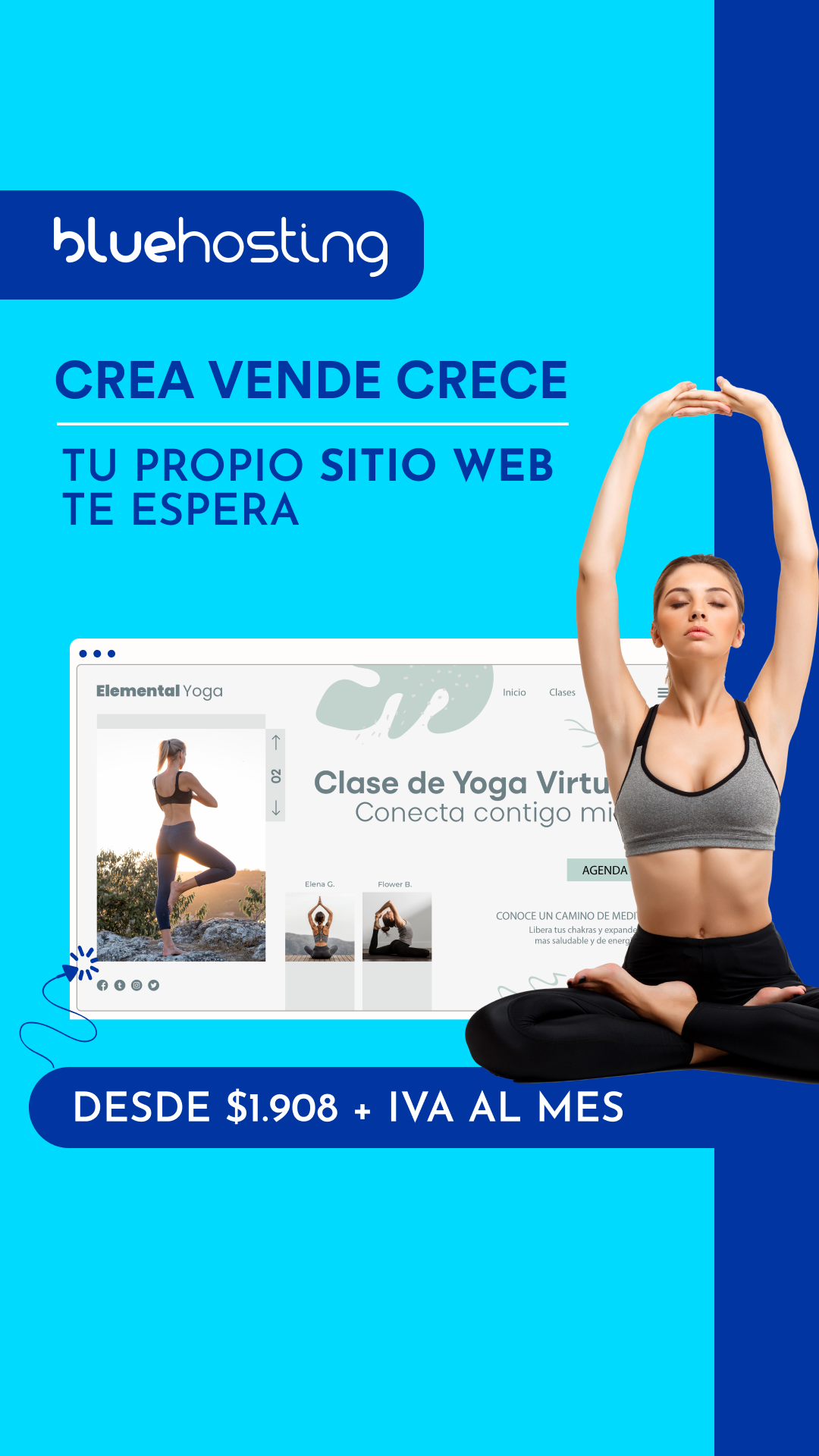 BlueHosting Facebook ad: Tu hosting seguro, rápido y súper estable