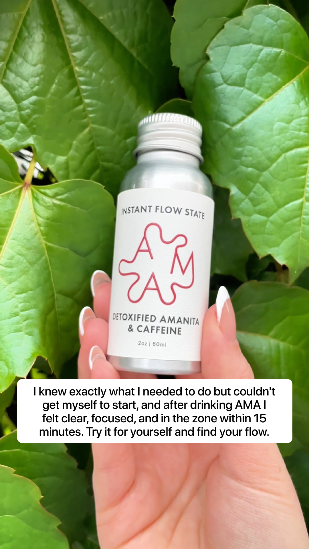 Drink AMA Facebook ad: Unlock Your Flow State. Drink AMA.