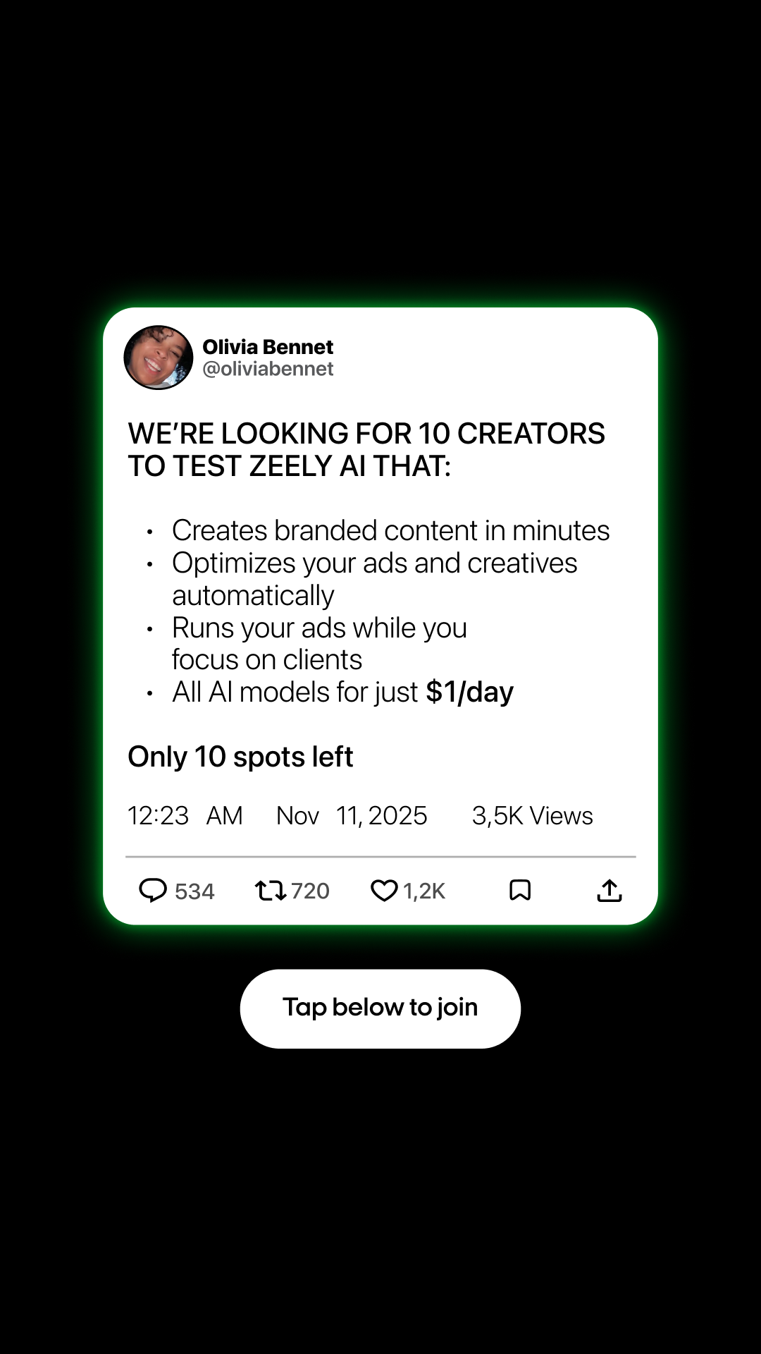Zeely Facebook ad