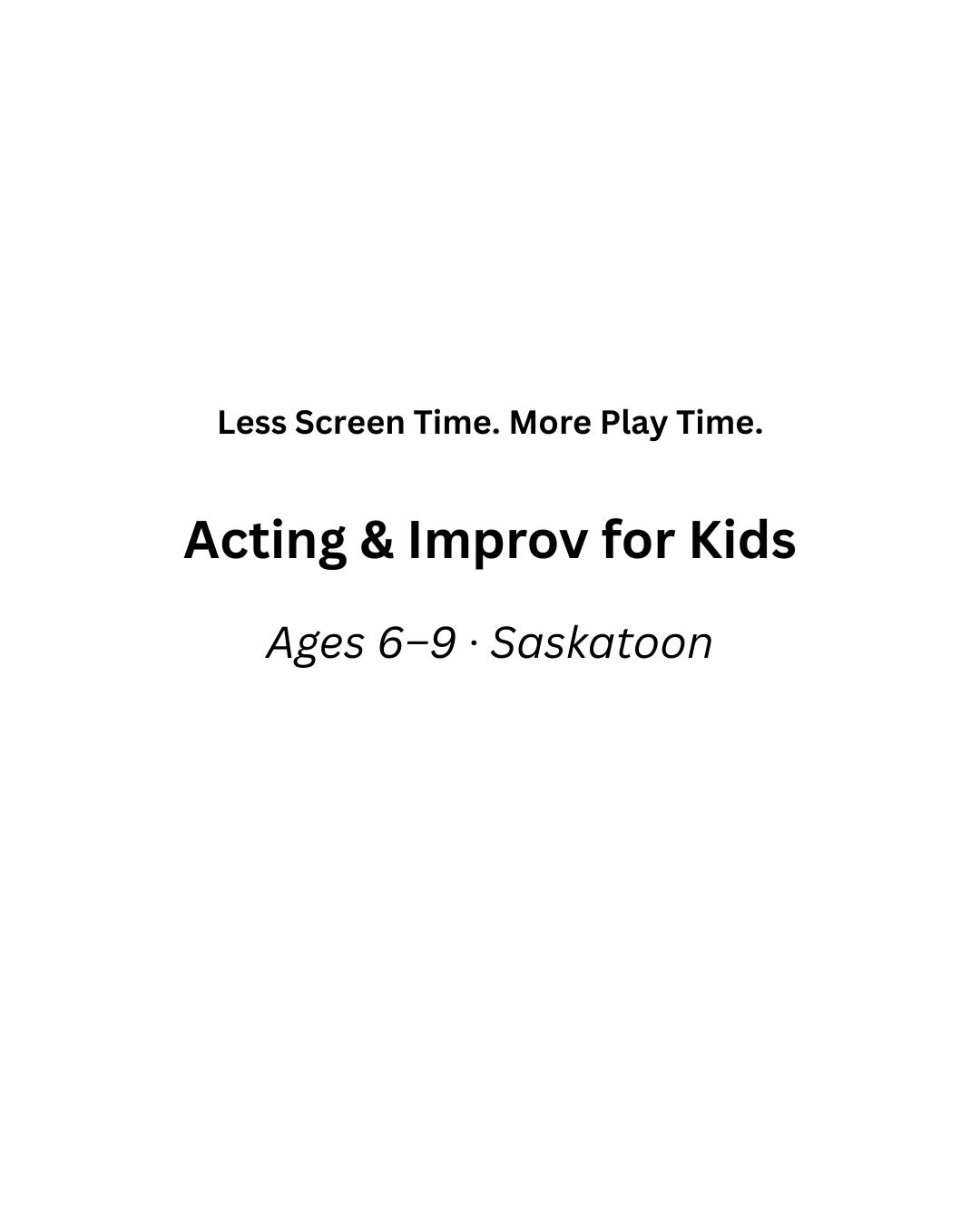 Blackbox Academy Facebook ad: Kids Acting Classes in Saskatoon