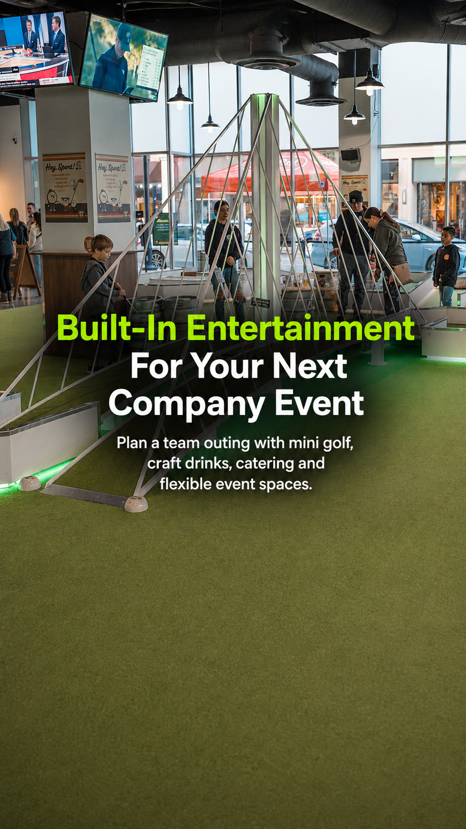 Tipsy Putt East Bay Facebook ad: Corporate Events That Don't Suck