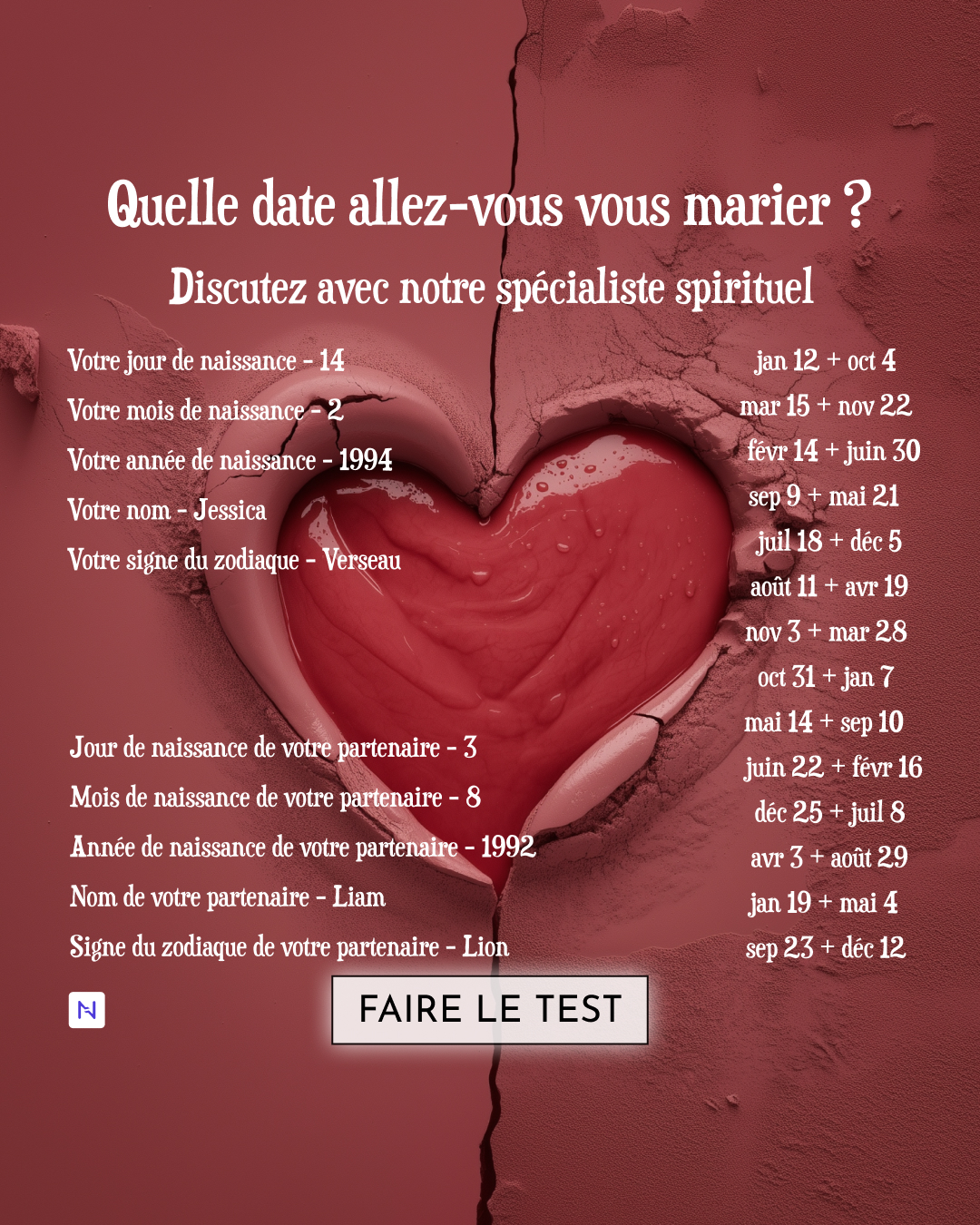 Nebula: Marriage Compatibility Facebook ad