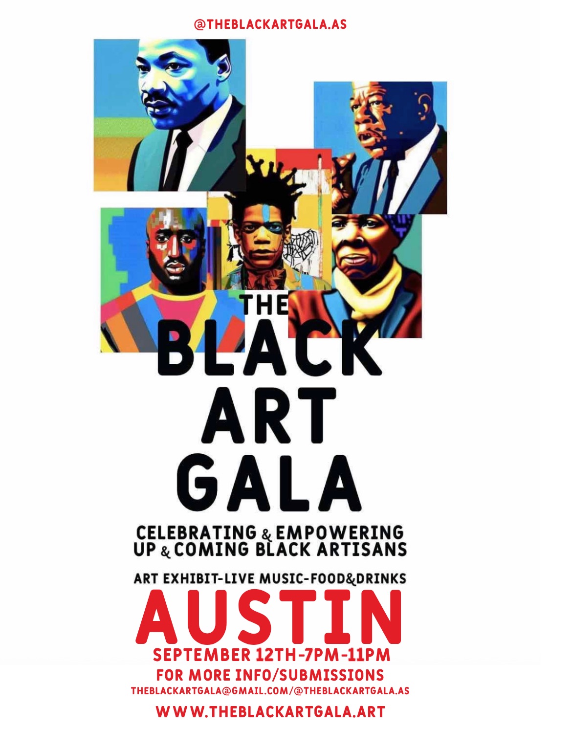 The Black Art Gala Facebook ad: THE BLACK ART GALA: Celebrating Black Artisans: Austin