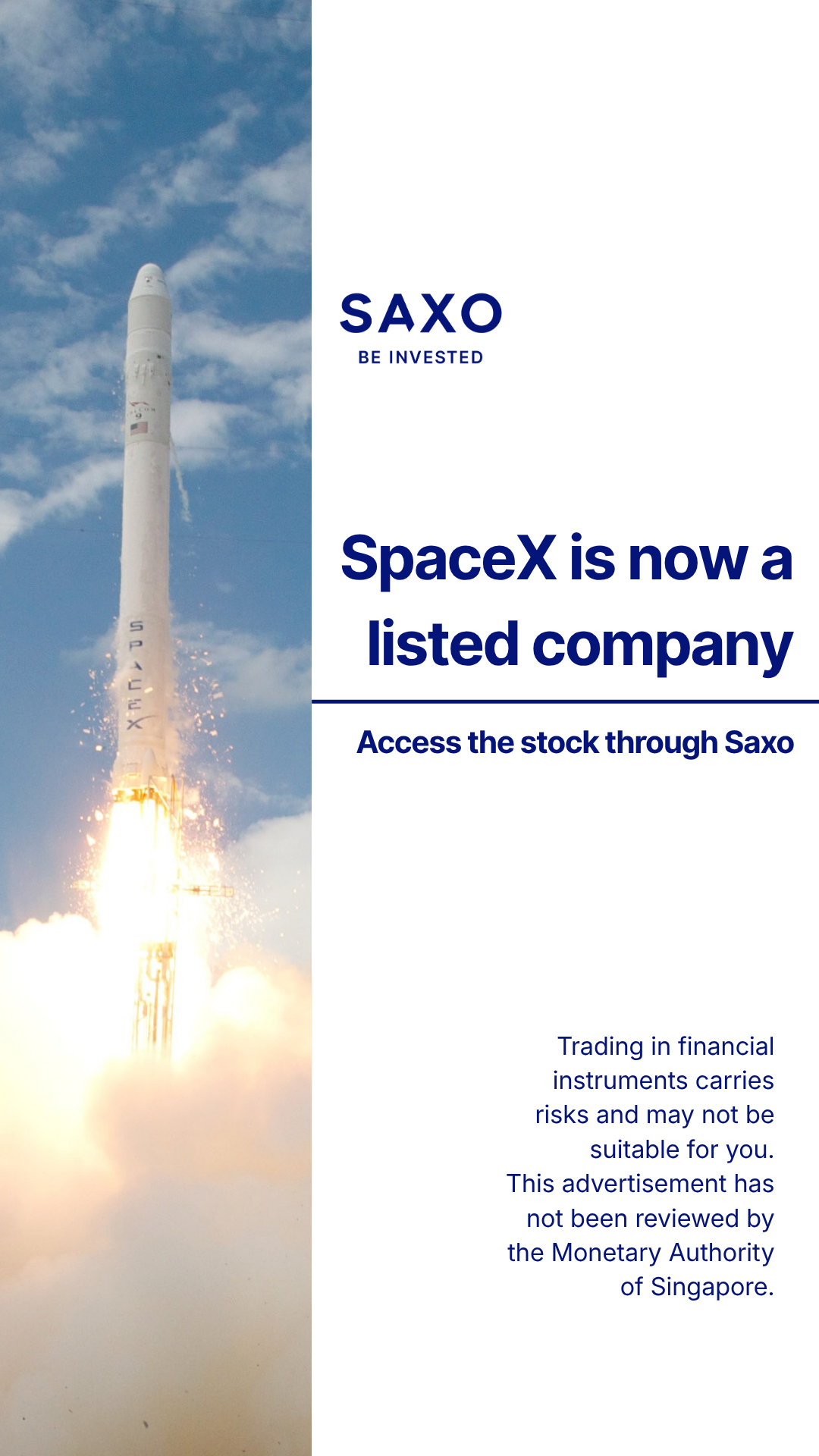 Saxo Singapore Facebook ad
