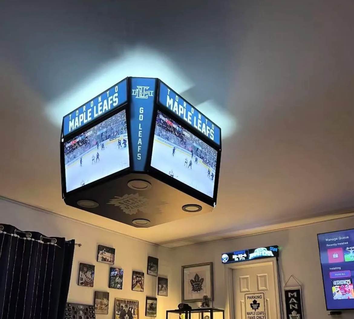 Proglow Lights Facebook ad: Jumbotron game room display