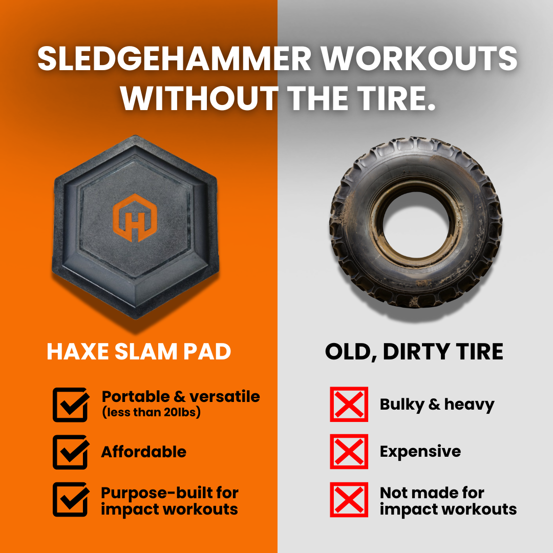 Haxe Fitness Facebook ad: Ditch the Tire, Try the HAXE Slam Pad