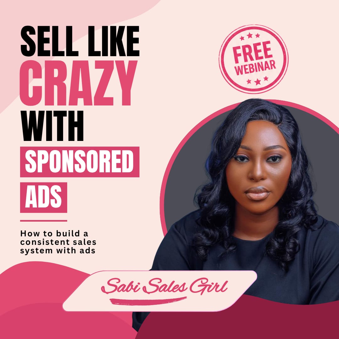 Sabi Sales Girl Facebook ad: SELL LIKE CRAZY WITH SPONSORED ADS