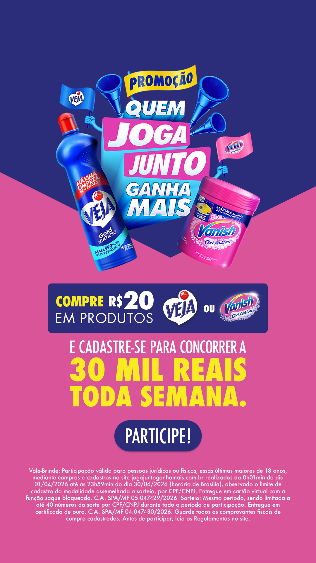 Vanish Brasil Facebook ad from Apr 10, 2026
