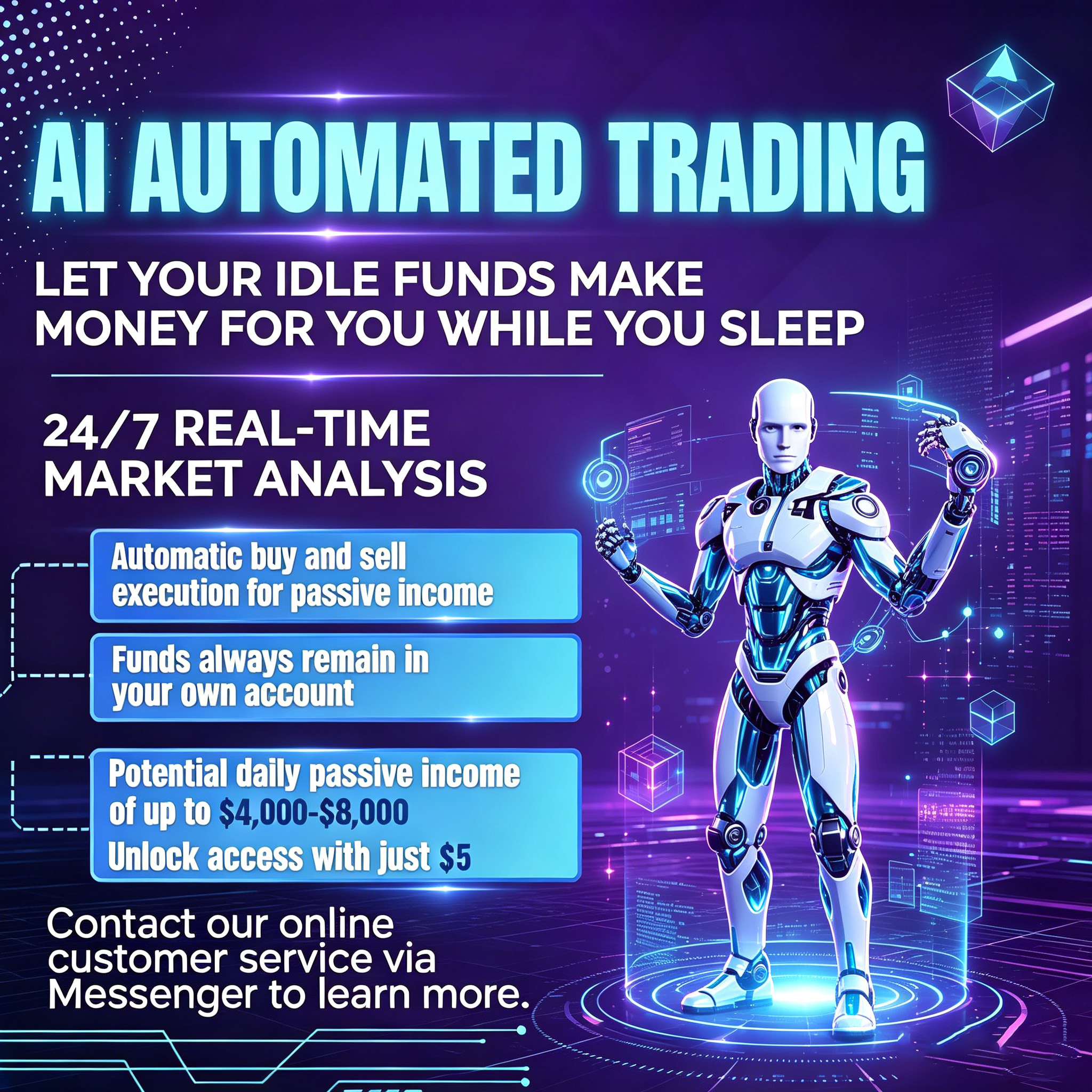 AI Equity Advisor Facebook ad: Contact me to claim your 3-day free trial.