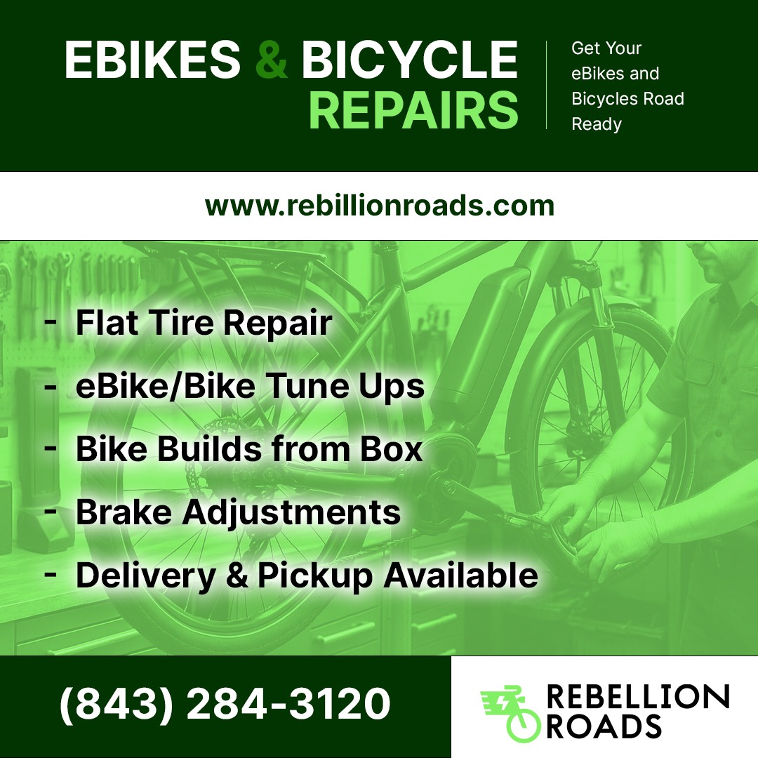 Rebellion Roads Electric Bikes Facebook ad: E-Bike Repairs