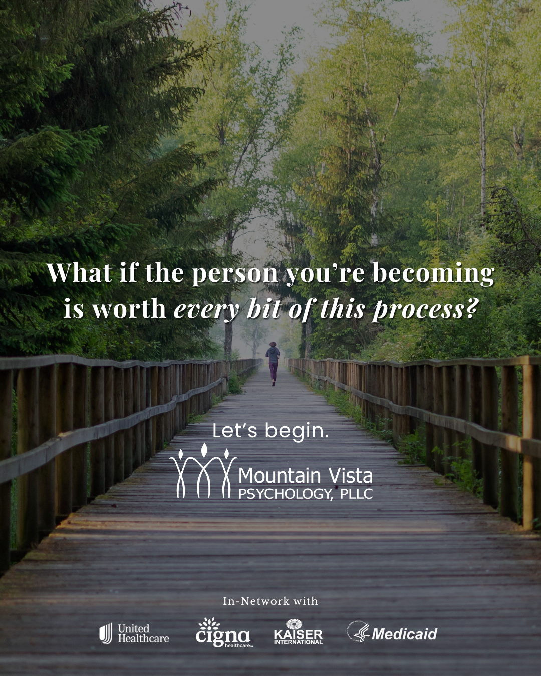 Mountain Vista Psychology PLLC Facebook ad: Start Living With Purpose Again