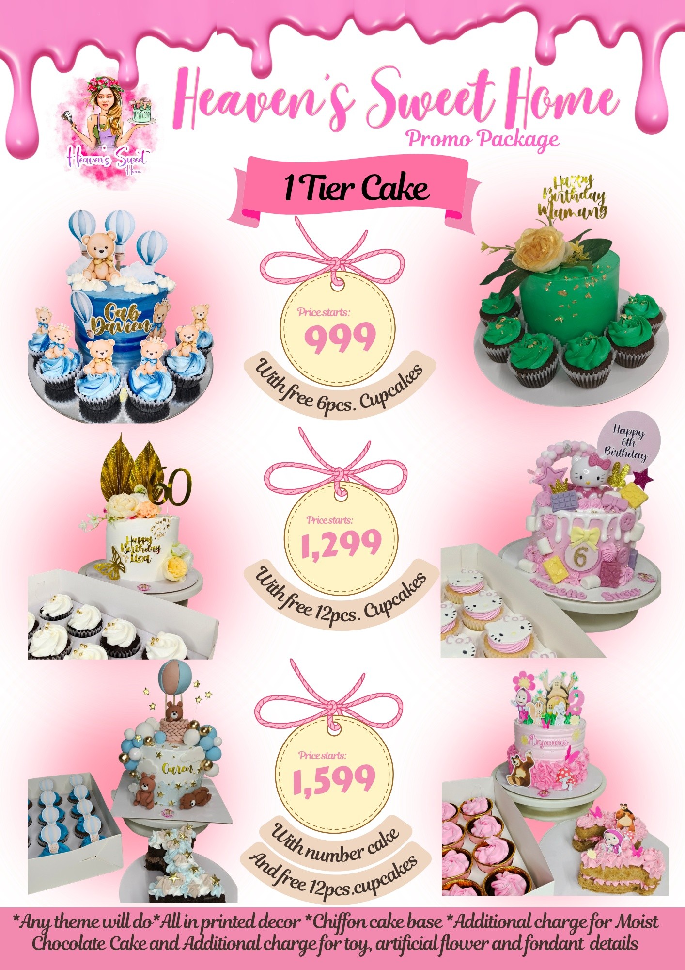 Heaven's Sweet Home Facebook ad: SPECIAL PROMO PACKAGE: Custom Cakes & Cupcakes!