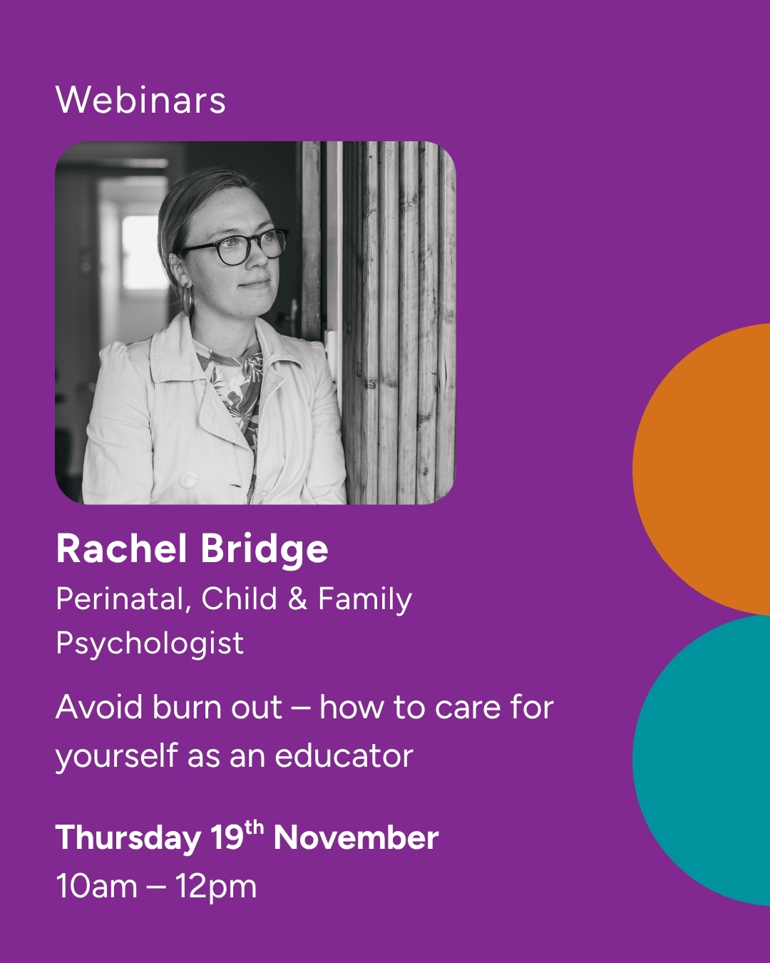 Ectarc Facebook ad: Webinar - Avoid burn out! How to care for yourself as an…